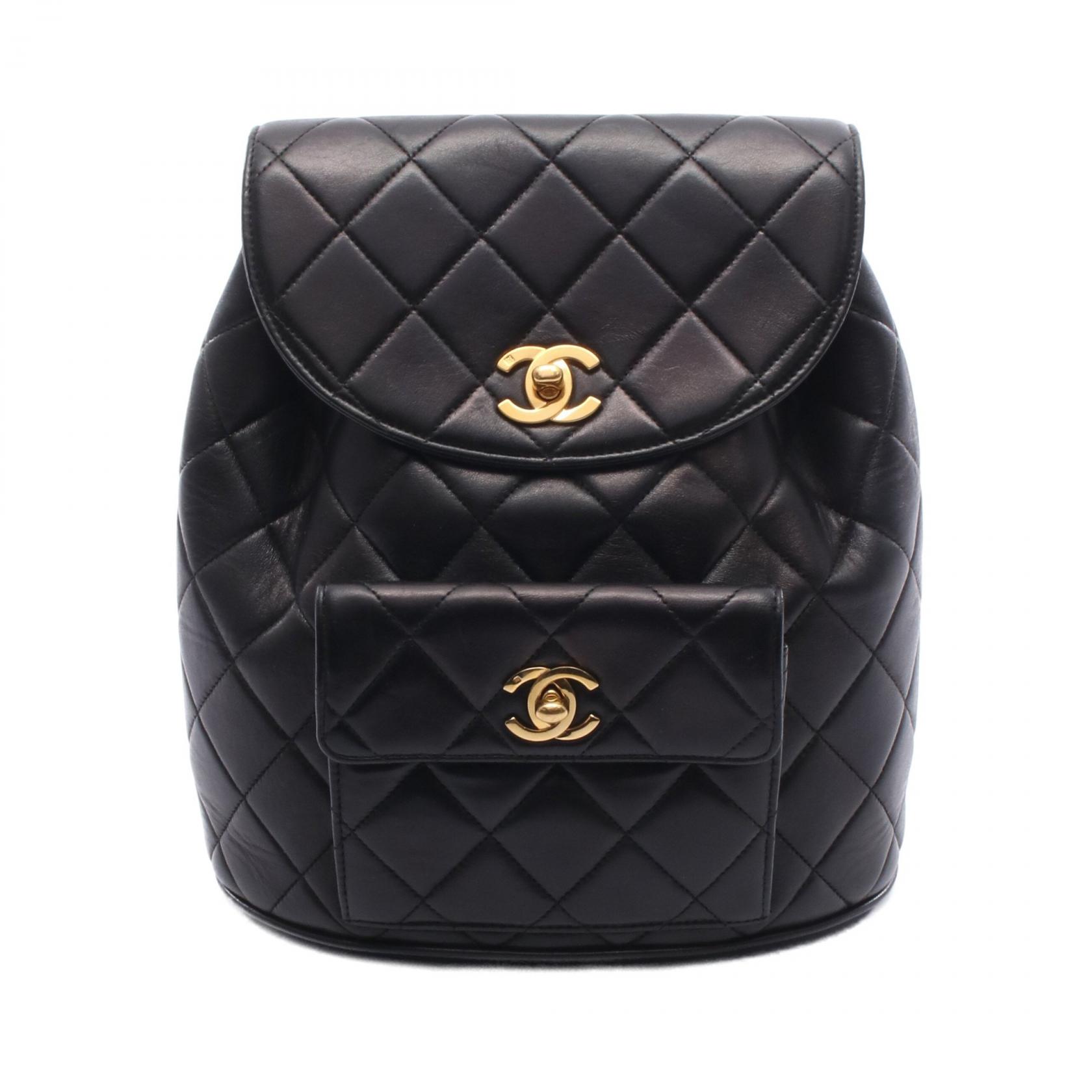 【SALE／10%OFFクーポン】シャネル CHANEL マトラッセ リュックサック バックパック バッグ ラムスキン（羊革） レディース ブラック系 【中古】
