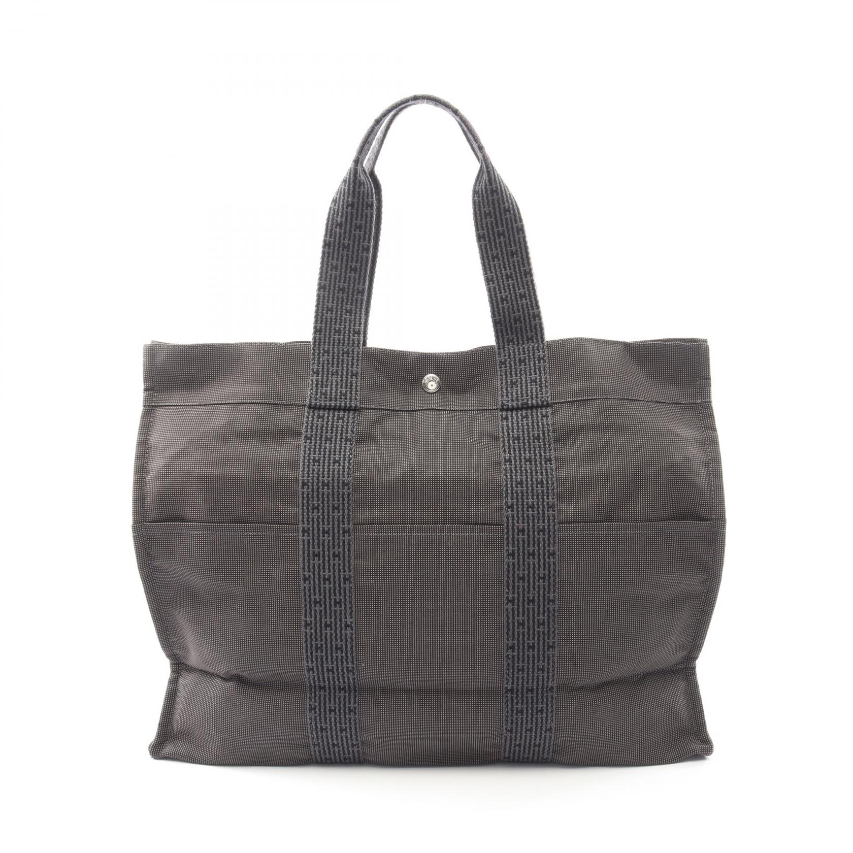 エルメス HERMES エールラインGM トートバッグ バッグ キャンバス ナイロンキャンバス メンズ レディース グレー系 【中古】