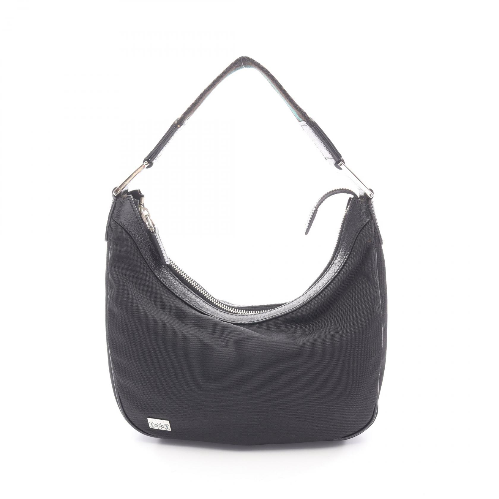 【ポイント5倍／～4/10(金)23:59】グッチ GUCCI ショルダーバッグ バッグ ナイロン レザー レディース ブラック系 145811 【中古】