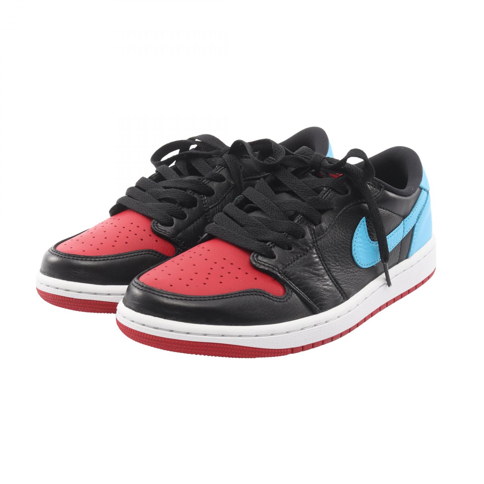 【ポイント5倍／～4/10(金)23:59】ナイキ NIKE WMNS AIR JORDAN 1 RETRO LOW スニーカー 靴 レザー レディース ブラック系 / レッド系 / ブルー系 CZ0775-046 【中古】