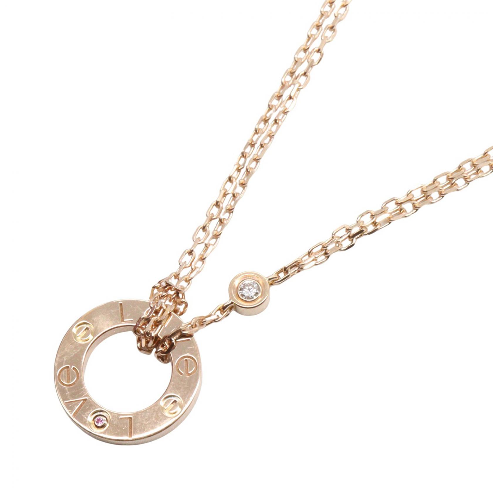 ≪10%OFFクーポン 7/19 20時～7/26 9:59≫カルティエ CARTIER ラブサークル 1PD ピンクサファイア ネックレス ネックレス ジュエリー K18PG（ピンクゴールド） ダイヤモンド ピンクサファイア レディース ゴールド系 / ピンク系 / クリア系 B7218300 【中古】｜Mike Museum