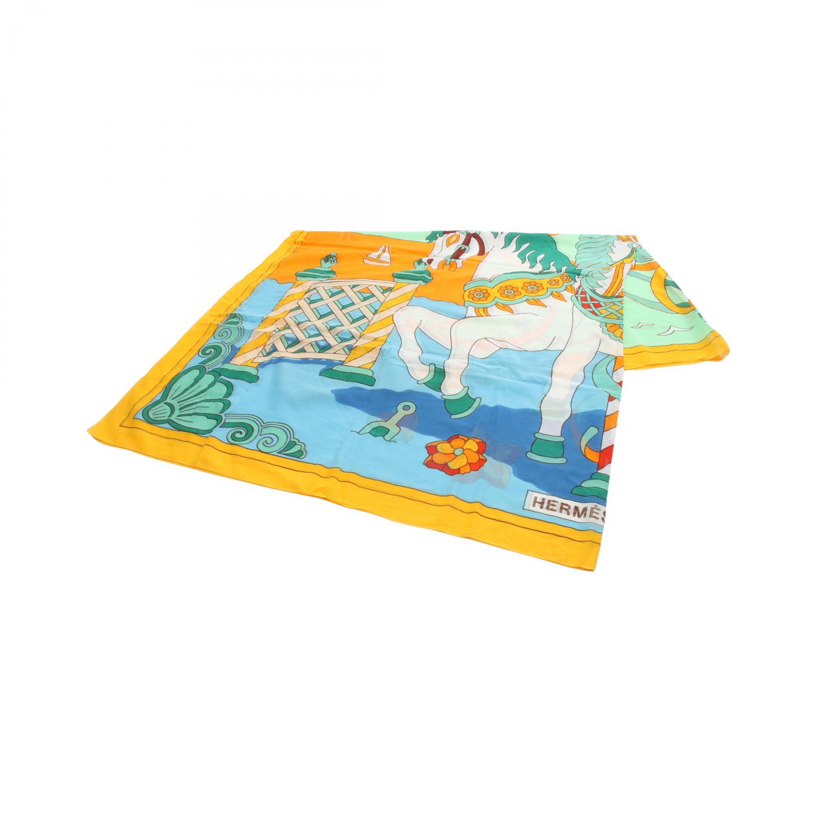 《全品5%クーポン×P5倍》エルメス HERMES ストール 衣料品 コットン レディース イエロー系 / マルチカラー 【中古】