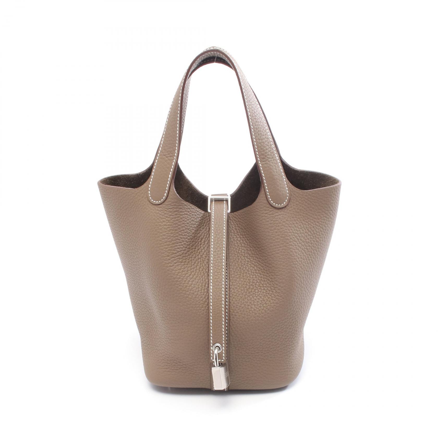 ≪10%OFFクーポン 7/19 20時~7/26 9:59≫エルメス HERMES ピコタンロックPM ハンドバッグ バッグ レザー トリヨンクレマンス トリヨンクレマンス レディース グレー系 【中古】|Mike Museum