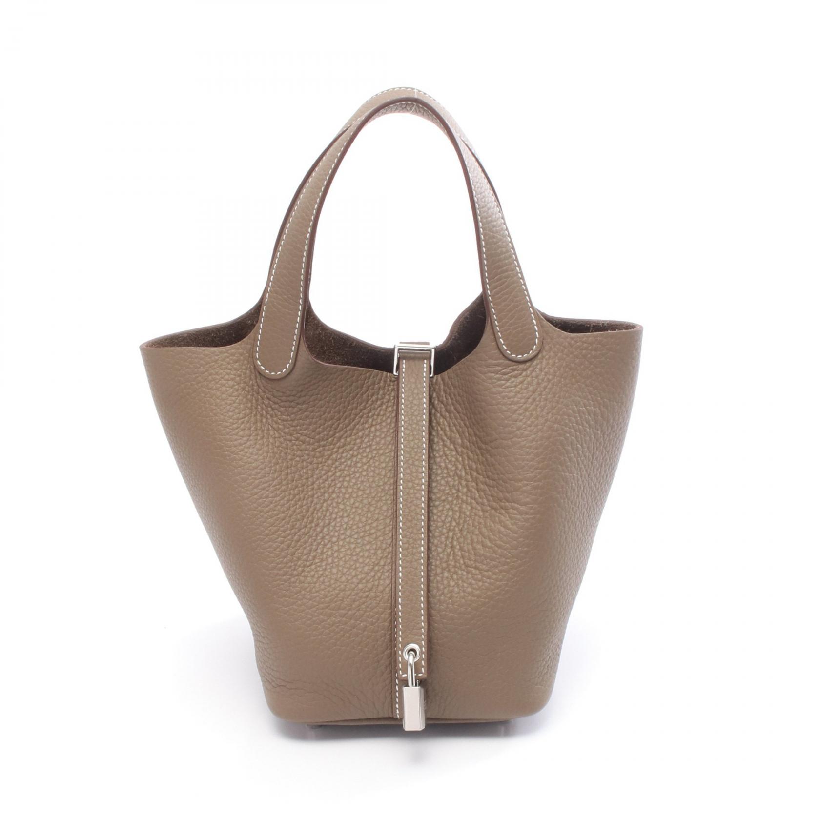 ≪10%OFFクーポン 7/19 20時～7/26 9:59≫エルメス HERMES ピコタンロックPM ハンドバッグ バッグ レザー トリヨンクレマンス トリヨンクレマンス レディース グレー系 【中古】｜Mike Museum 408,000円