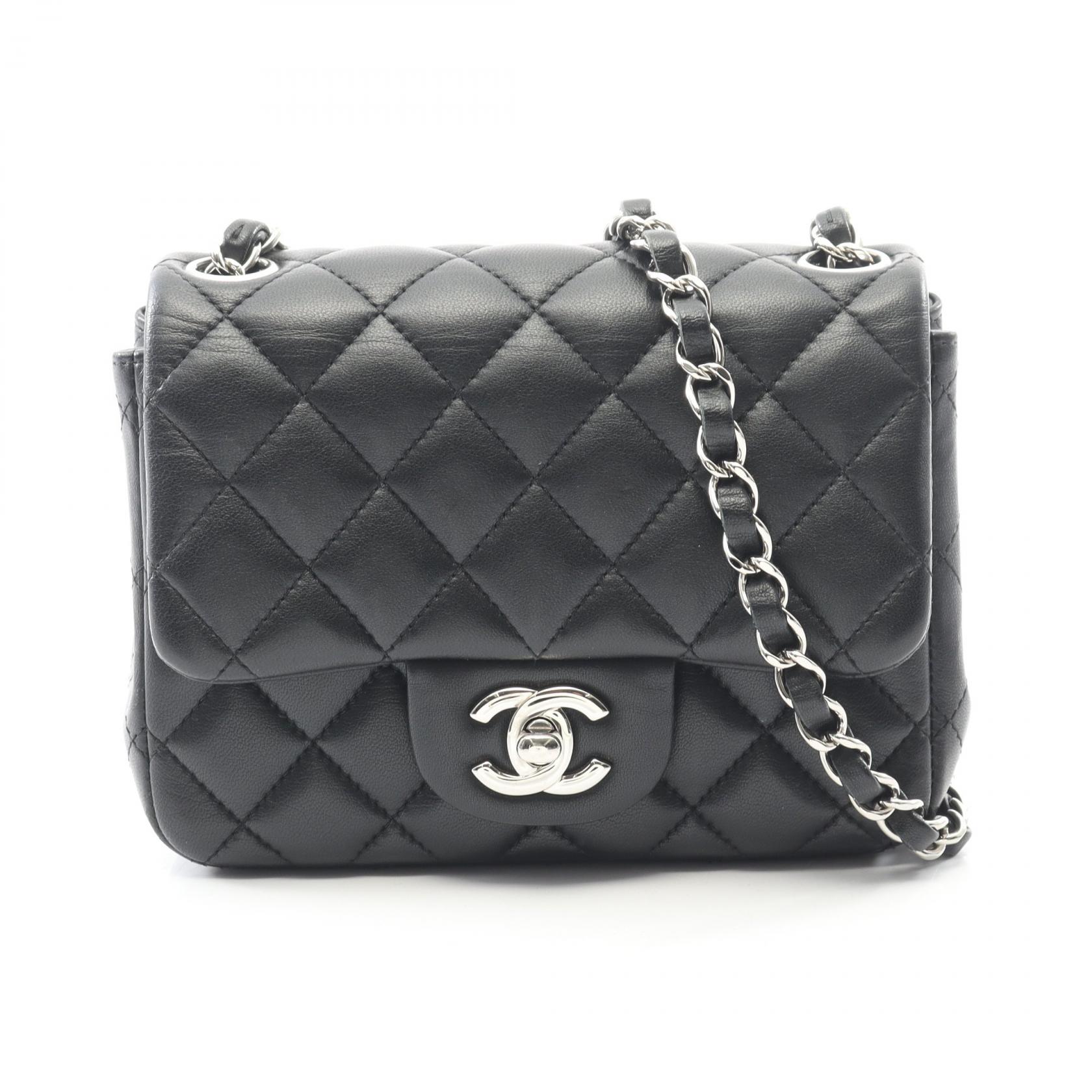 《全品5%クーポン×P5倍》シャネル CHANEL ミニマトラッセ ショルダーバッグ バッグ ラムスキン（羊革） レディース ブラック系 A35200 【中古】