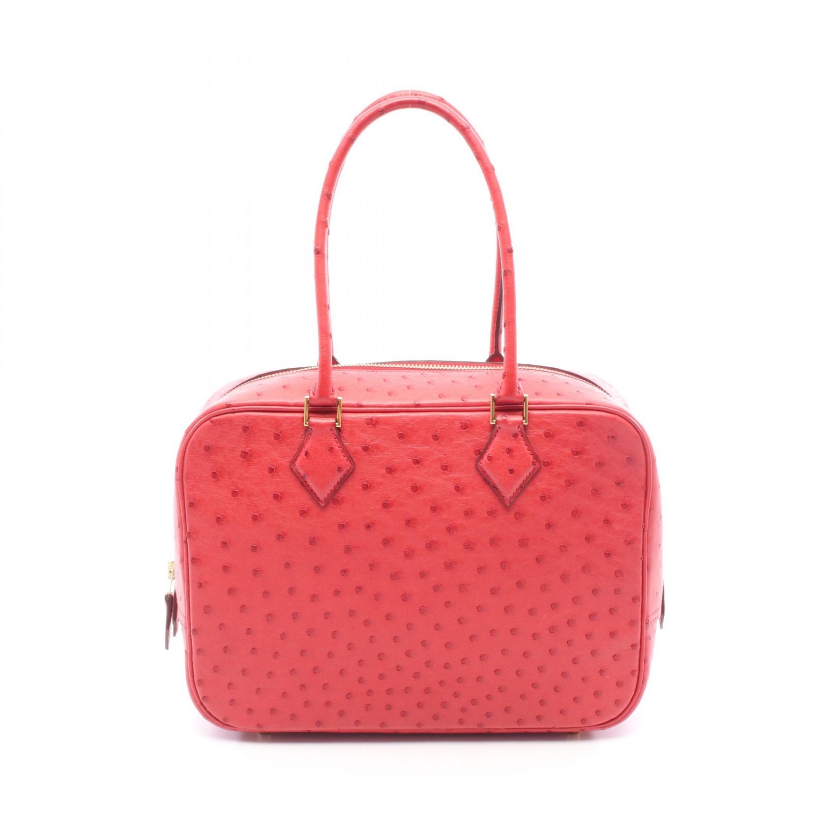 ≪15%OFFクーポン 7/19 20時~7/26 9:59≫エルメス HERMES プリュム28 ルージュヴィフ ハンドバッグ バッグ オーストリッチ オーストリッチ レディース レッド系 【中古】|Mike Museum