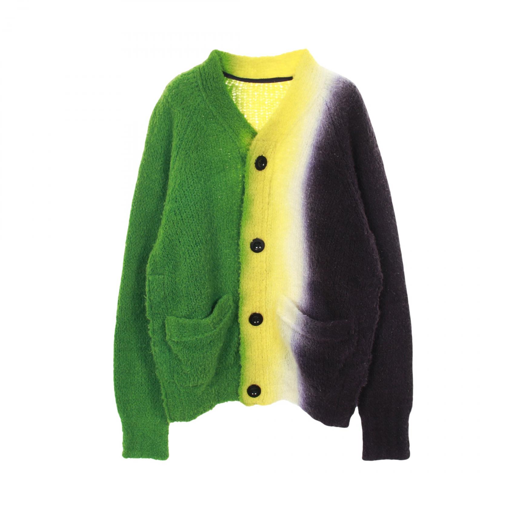 【20%OFFクーポン対象】サカイ Sacai Tie DYE Knit Cardigan カーディガン 衣料品 トップス ウール メンズ グリーン系 / ネイビー系 / イエロー系 【中古】