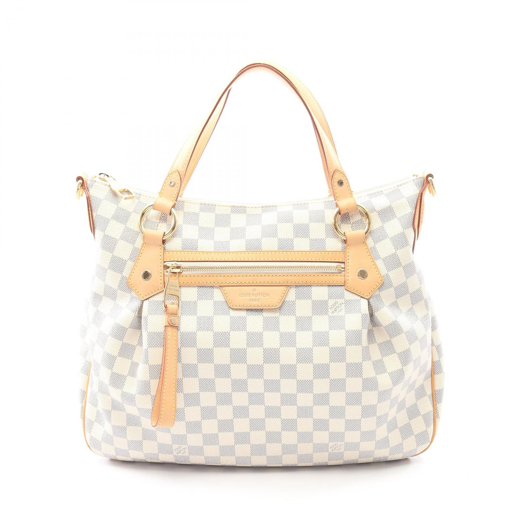 【15%OFFクーポン対象】ルイ・ヴィトン LOUIS VUITTON イーヴォラMM ハンドバッグ バッグ PVCコーティングキャンバス レザー ダミエ・アズール レディース ホワイト系 N41133 【中古】