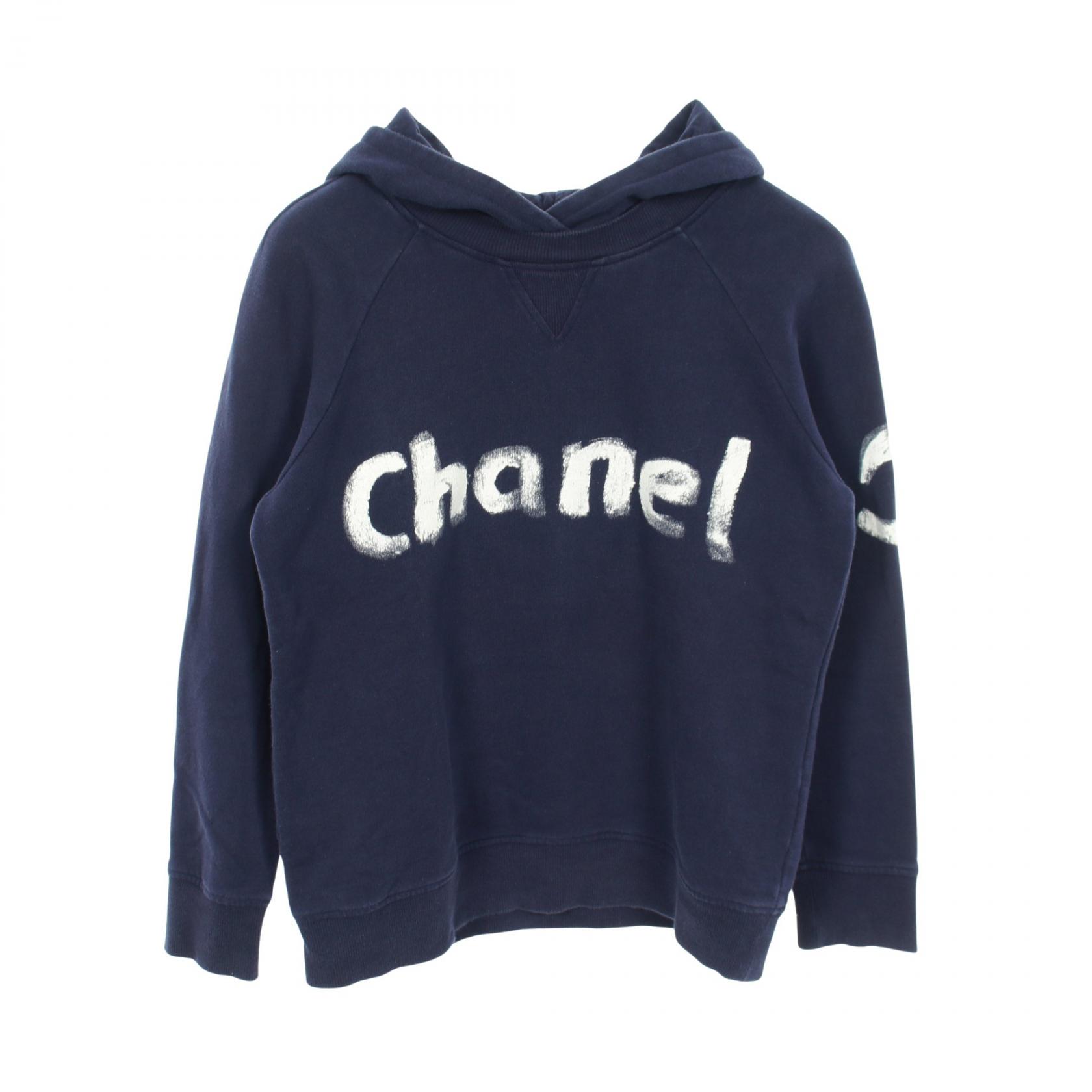 ≪10%OFFクーポン 7/19 20時~7/26 9:59≫シャネル CHANEL ペイントロゴ パーカー 衣料品 トップス コットン レディース ネイビー系 C63122K06167 【中古】|Mike Museum