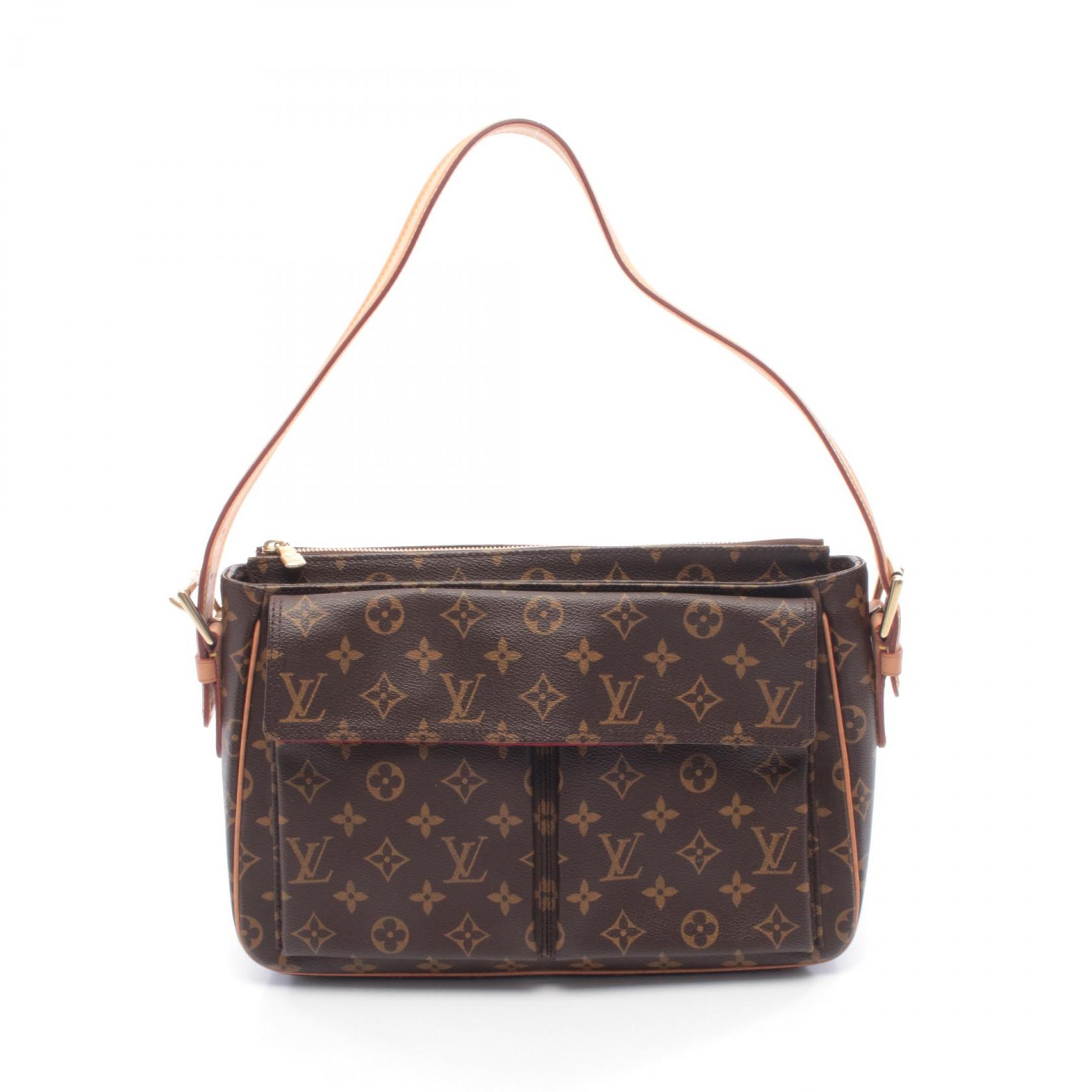【15%OFFクーポン対象】ルイ・ヴィトン LOUIS VUITTON ヴィバシテGM ショルダーバッグ バッグ PVCコーティングキャンバス レザー モノグラム レディース ブラウン系 M51163 【中古】 103,400円