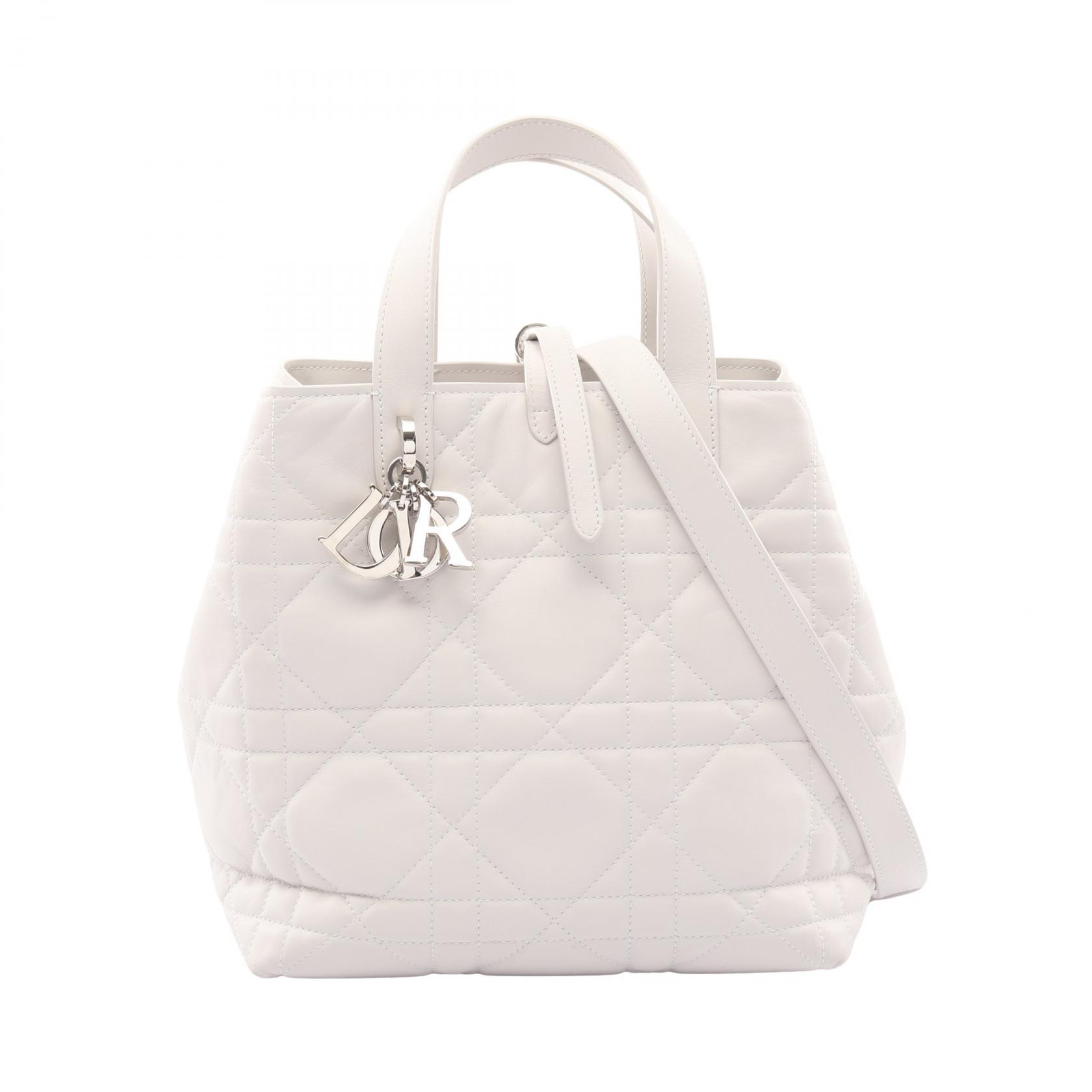 【15%OFFクーポン対象】ディオール Dior Dior Toujours バッグ スモール ハンドバッグ バッグ レザー レディース ホワイト系 M2822OSNW_M51U 【中古】