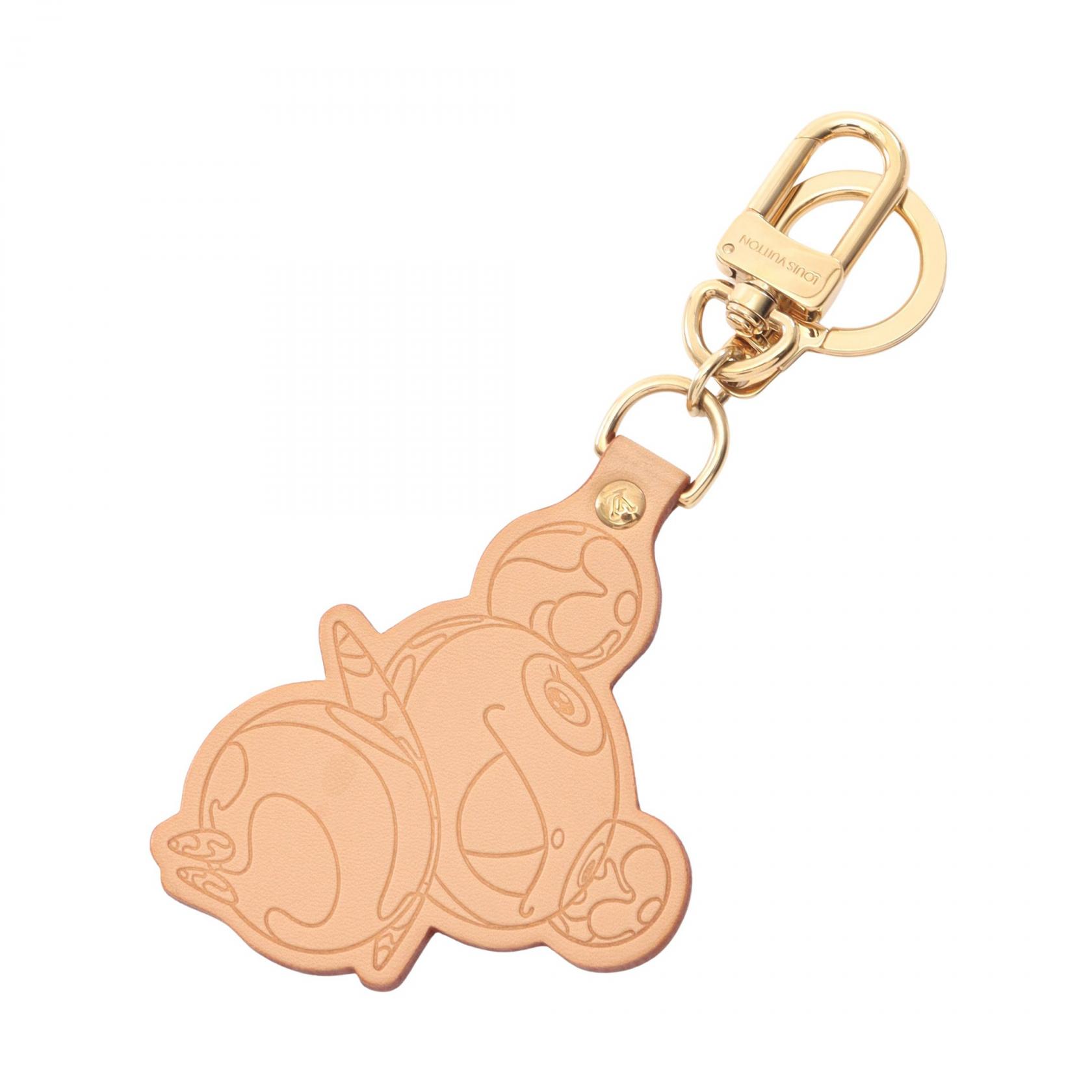 【SALE／5千円OFFクーポン】ルイ・ヴィトン LOUIS VUITTON LV × TM ポルトクレ パンダ チャーム アクセサリー レザー レディース ベージュ系 M62637 【中古】