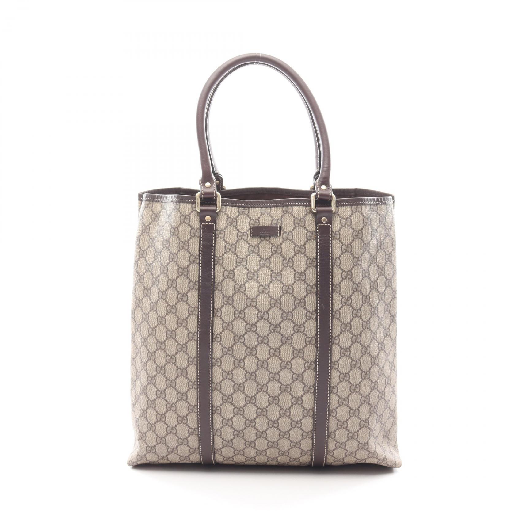 ≪15%OFFクーポン 7/19 20時～7/26 9:59≫グッチ GUCCI GGプラス トートバッグ バッグ PVCコーティングキャンバス レザー レディース ベージュ系 / ブラウン系 223668 【中古】｜Mike Museum