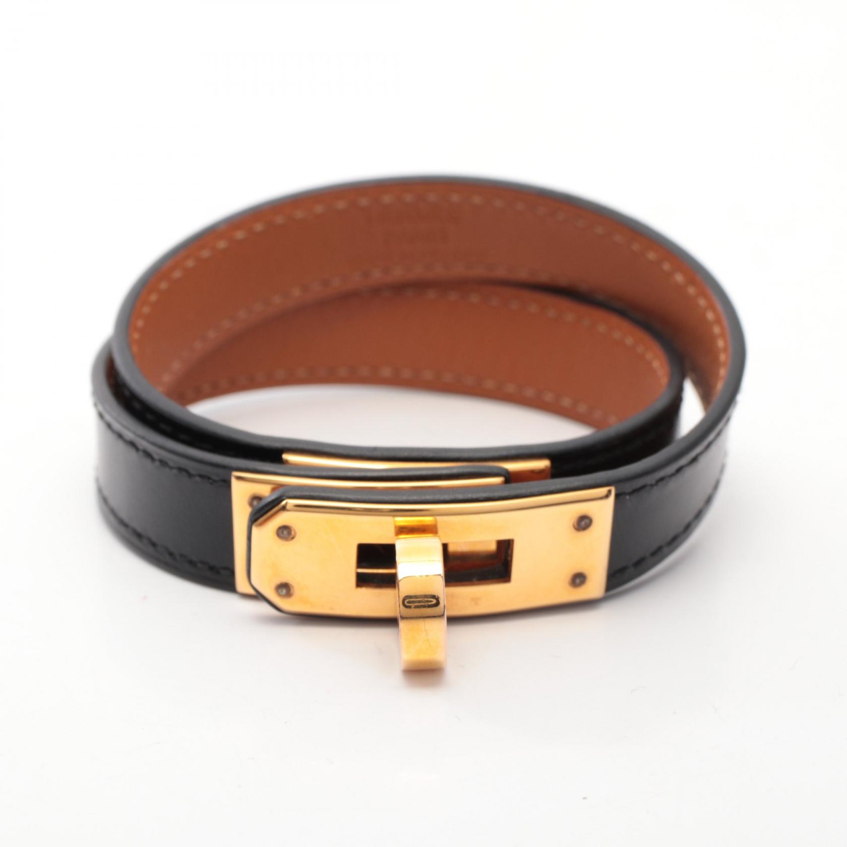エルメス HERMES ケリー ドゥブルトゥール ブレスレット アクセサリー カーフ（牛革） ボックスカーフ レディース ブラック系 【中古】 42,900円