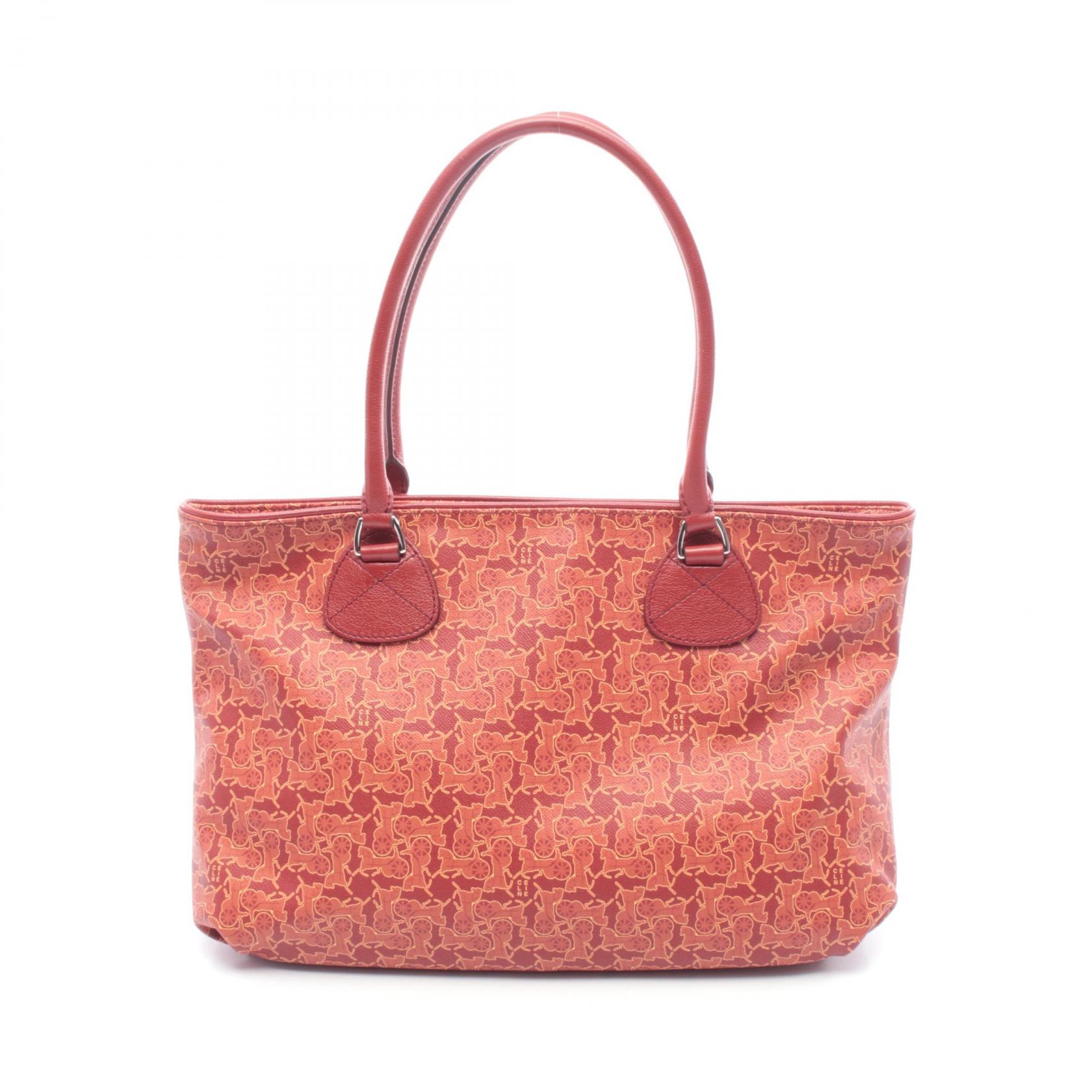 ≪15%OFFクーポン 7/19 20時~7/26 9:59≫セリーヌ CELINE サルキー トートバッグ バッグ PVCコーティングキャンバス レザー レディース レッド系 / マルチカラー 【中古】|Mike Museum
