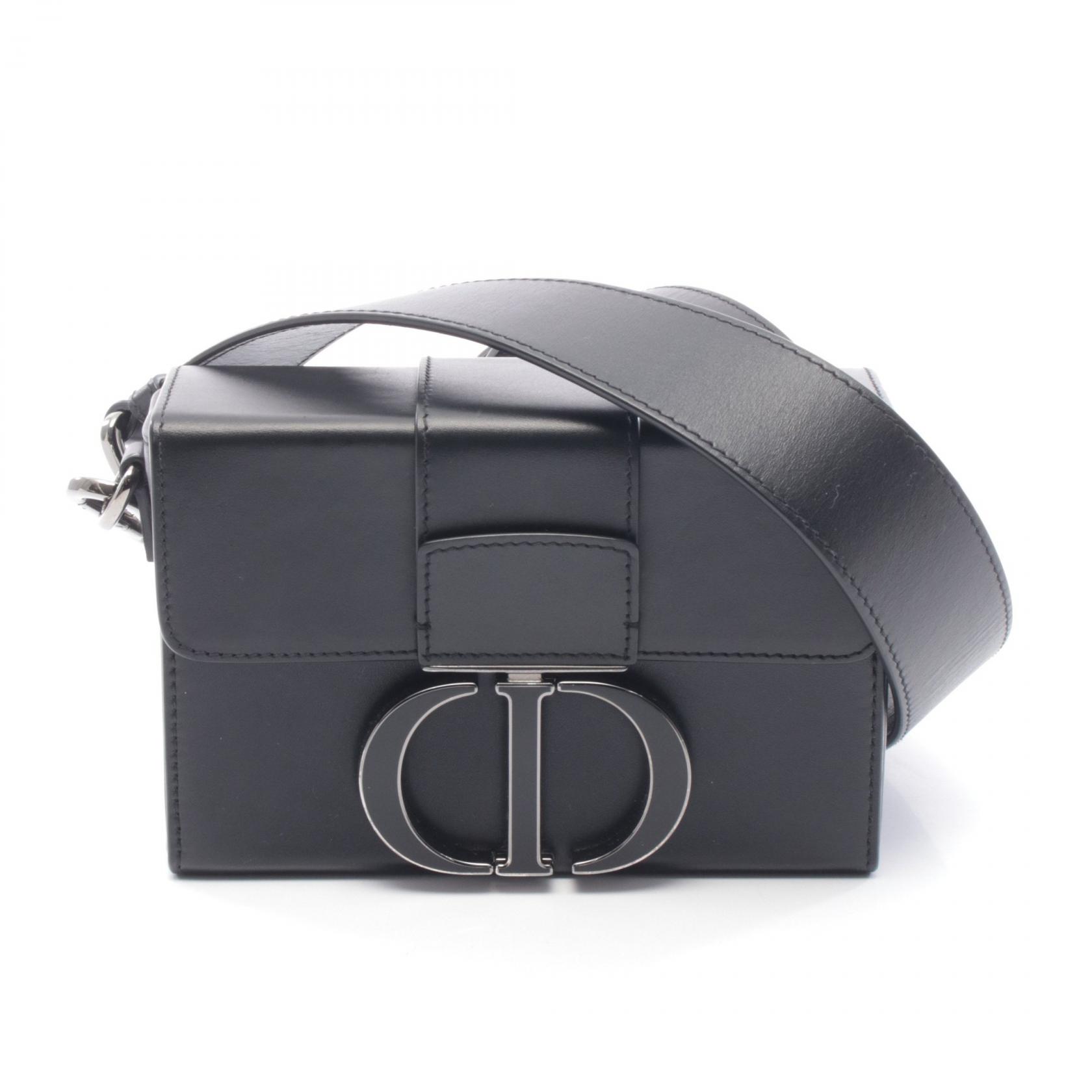 【SALE／2万円OFFクーポン】ディオール Dior 30 MONTAIGNE モンテーニュ ボックス ショルダーバッグ バッグ レザー レディース ブラック系 【中古】
