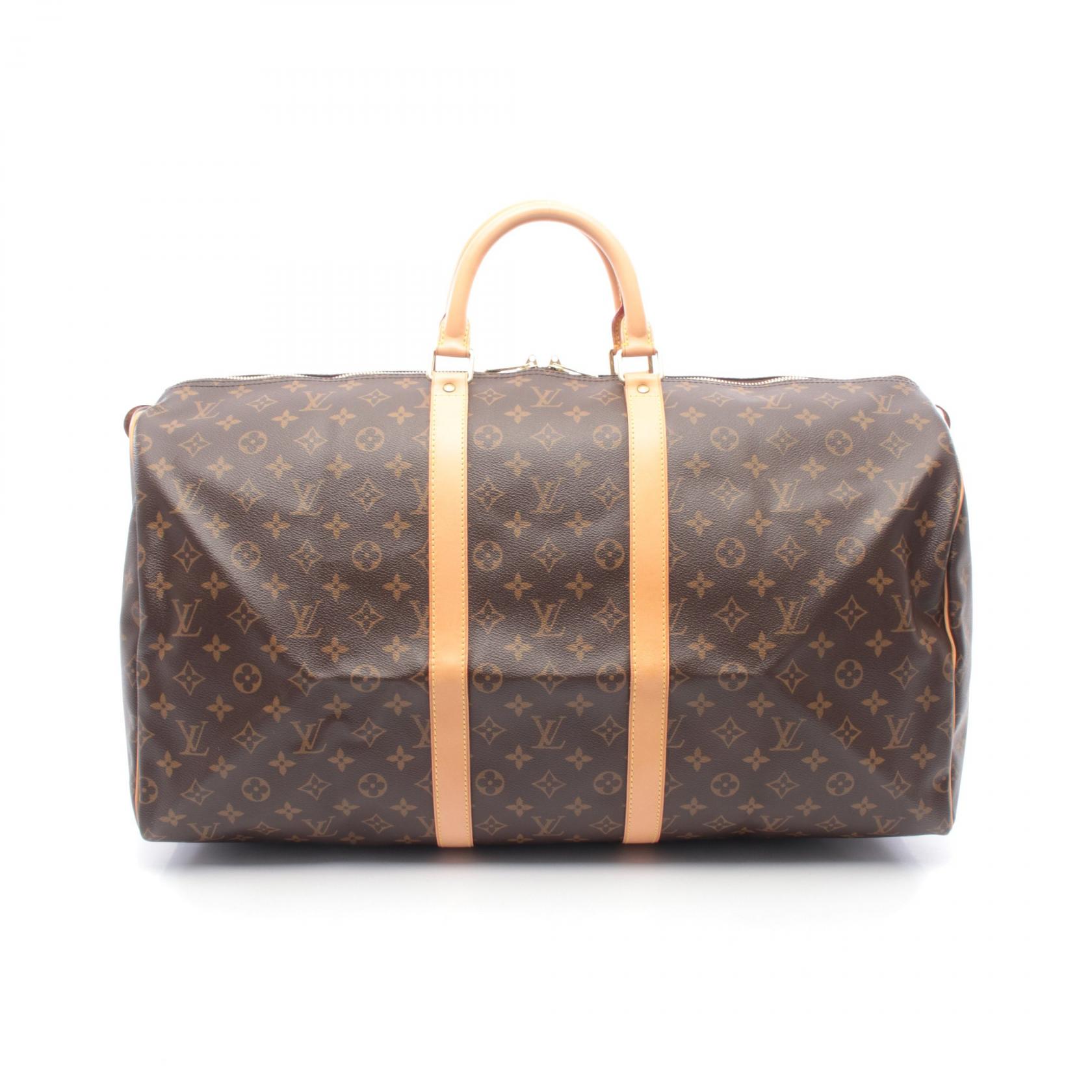 【SALE/1万円OFFクーポン】ルイ・ヴィトン LOUIS VUITTON キーポル55 ボストンバッグ バッグ PVCコーティングキャンバス レザー モノグラム メンズ レディース ブラウン系 M41424 【中古】
