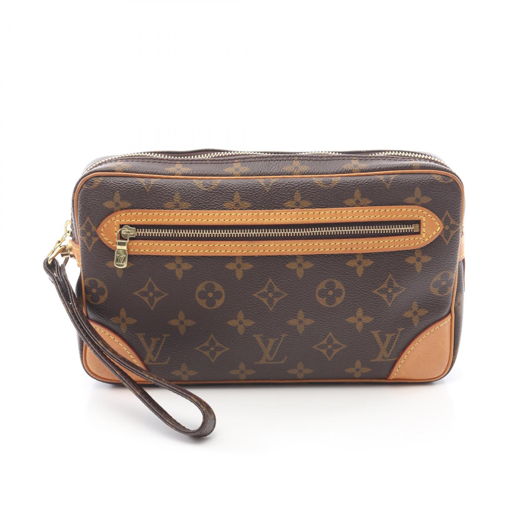 【15%OFFクーポン対象】ルイ・ヴィトン LOUIS VUITTON マルリードラゴンヌ セカンドバッグ クラッチバッグ バッグ PVCコーティングキャンバス レザー モノグラム メンズ レディース ブラウン系 M51825 【中古】