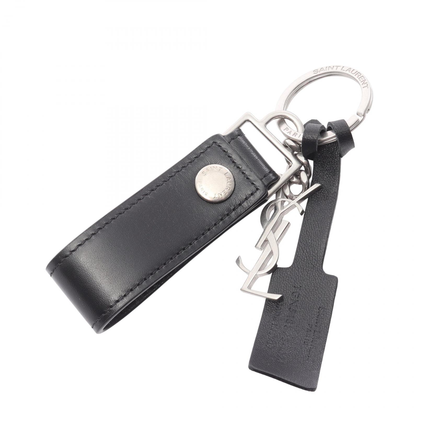 ≪10%OFFクーポン 7/19 20時~7/26 9:59≫サンローランパリ SAINT LAURENT PARIS モノグラム チャーム アクセサリー レザー メタル メンズ ブラック系 / シルバー系 5183230SX0E1000 【新品】|Mike Museum