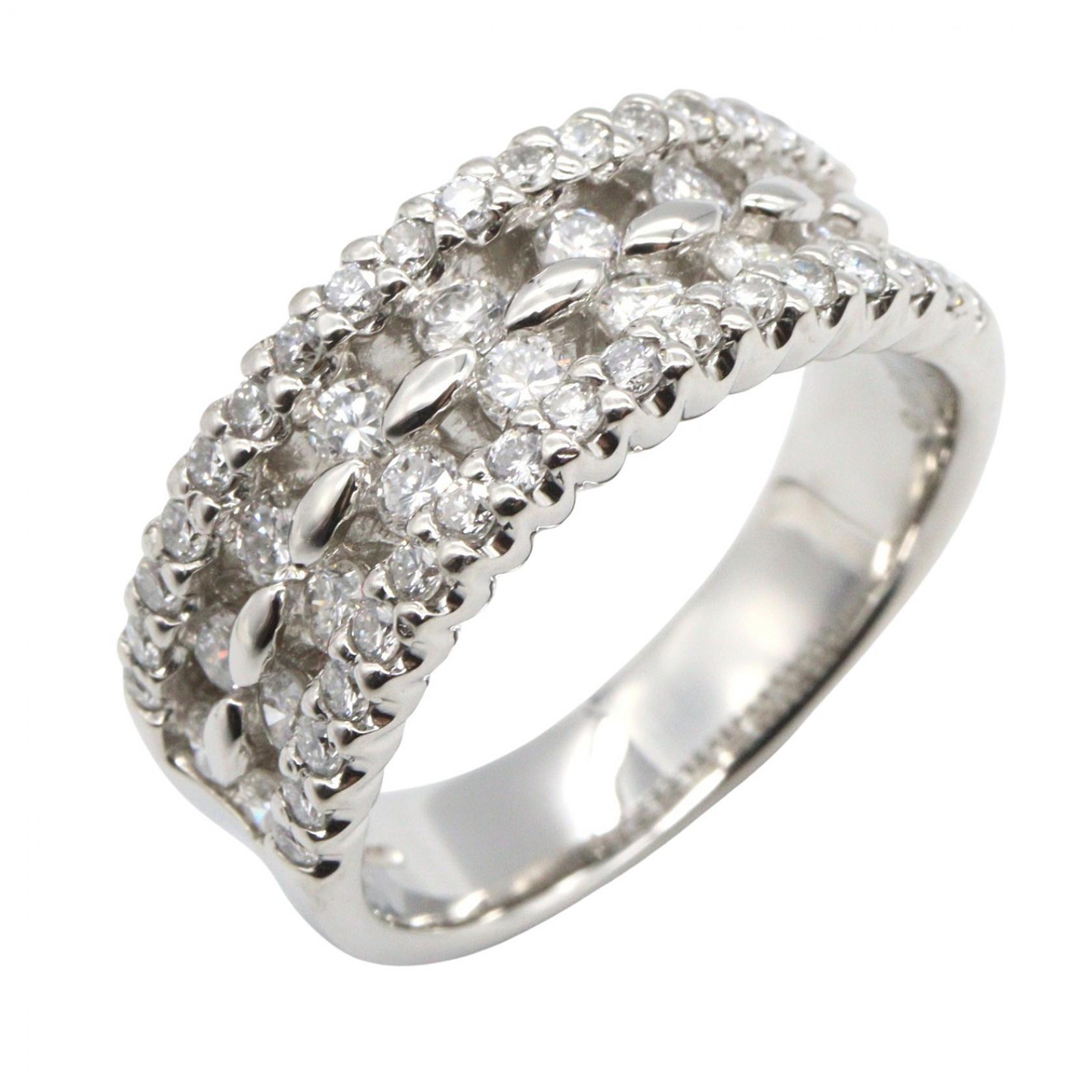 《全品5%クーポン×P5倍》ジュエリー JEWELRY ダイヤモンド リング リング・指輪 ジュエリー Pt900プラチナ ダイヤモンド レディース シルバー系 / クリア系 ﾀﾞｲﾔ 10.8g 【中古】