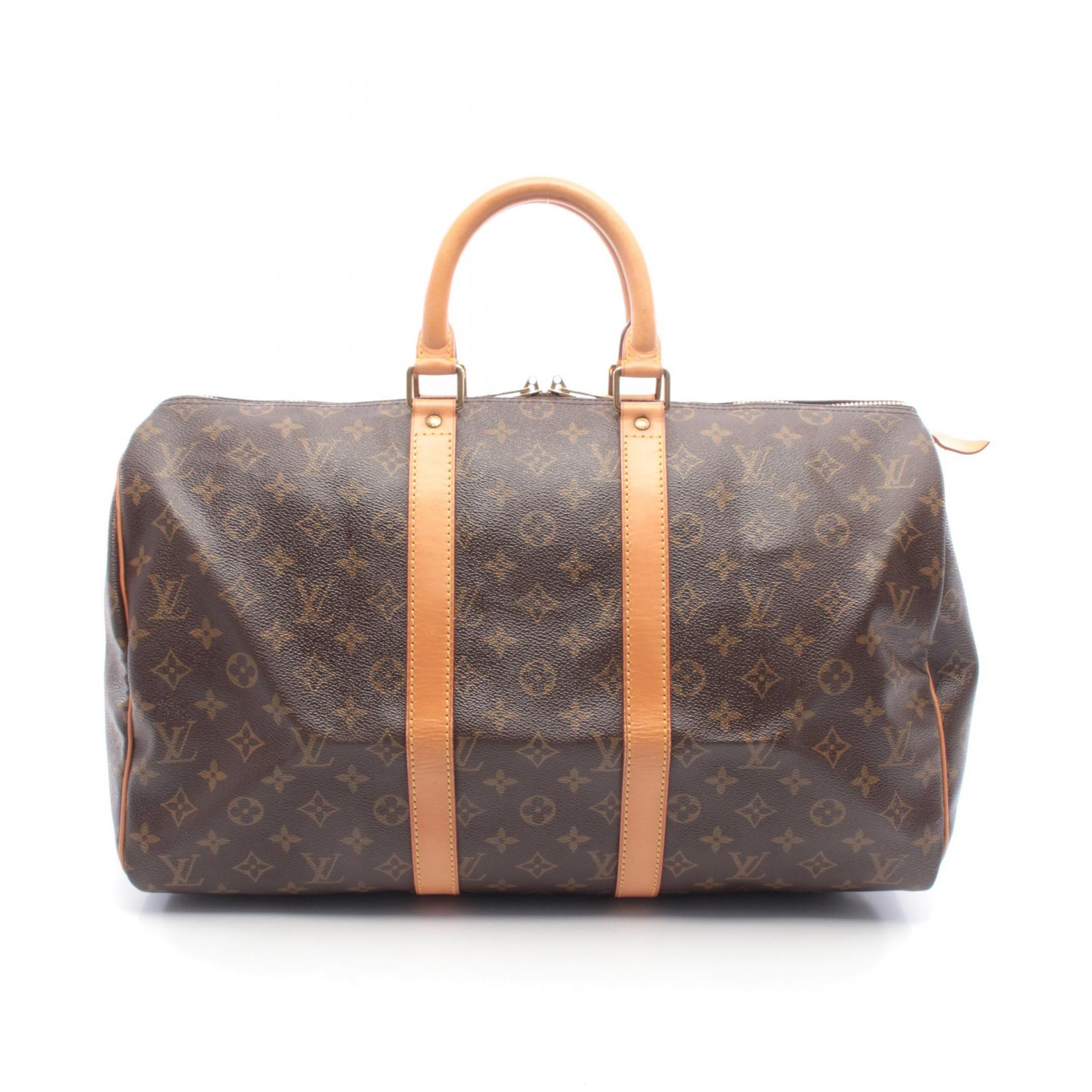 【SALE／1万円OFFクーポン】ルイ・ヴィトン LOUIS VUITTON キーポル45 ボストンバッグ バッグ PVCコーティングキャンバス レザー モノグラム メンズ レディース ブラウン系 M41428 【中古】