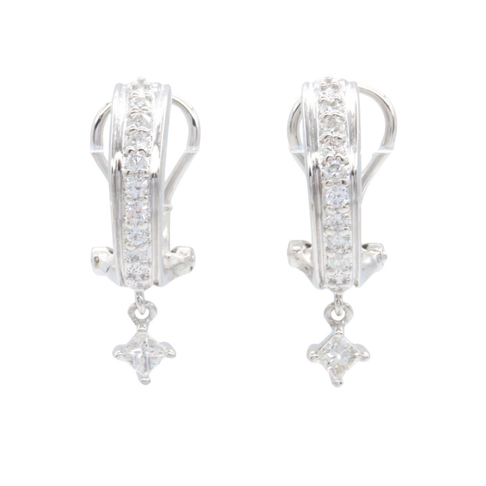 ≪10%OFFクーポン 7/19 20時～7/26 9:59≫ジュエリー JEWELRY ダイヤモンド イヤリング イヤリング ジュエリー K18WG（ホワイトゴールド） ダイヤモンド レディース シルバー系 / クリア系 ﾀﾞｲﾔ 4.0g 【中古】｜Mike Museum