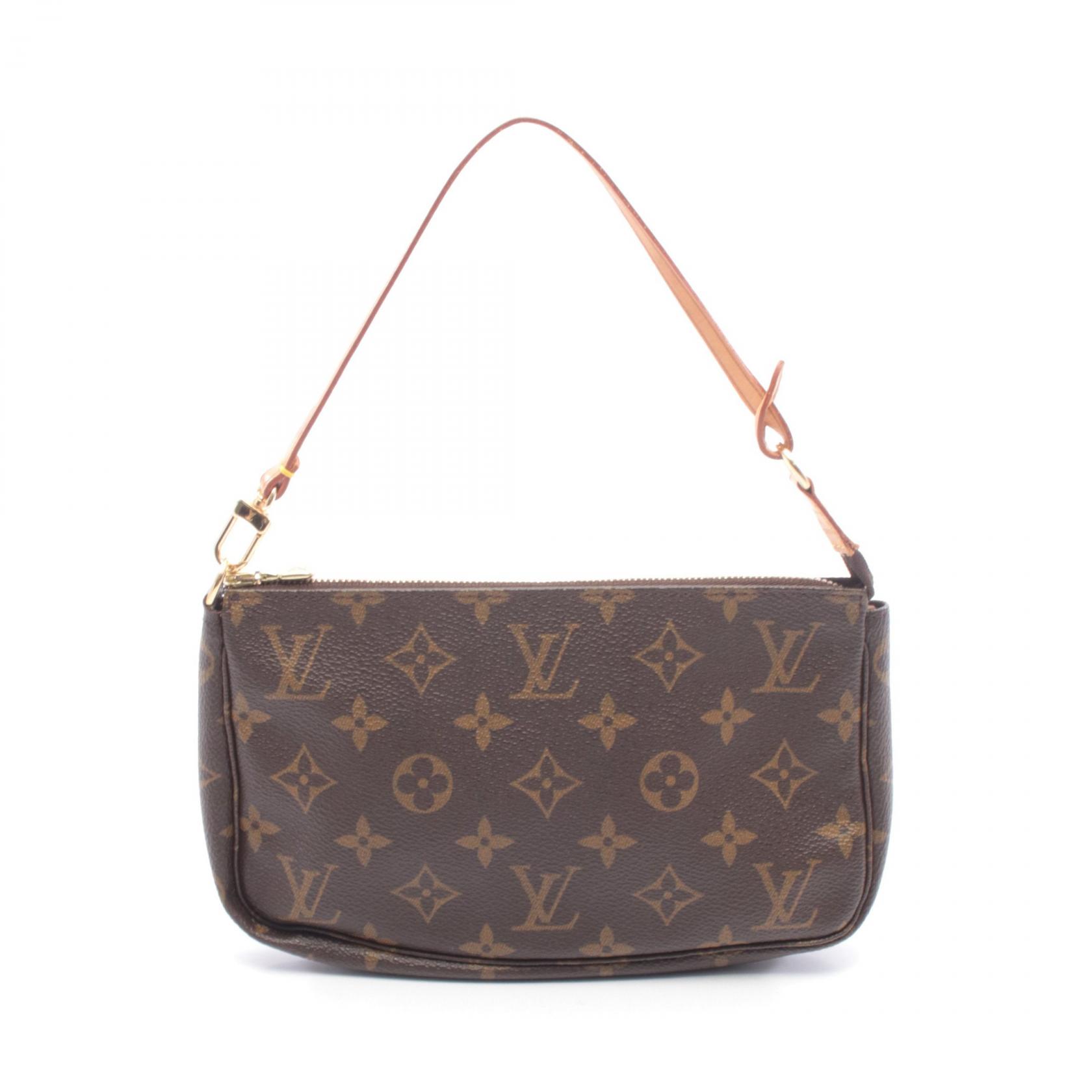 【15%OFFクーポン対象】ルイ・ヴィトン LOUIS VUITTON ポシェットアクセソワール ハンドバッグ バッグ PVCコーティングキャンバス レザー モノグラム レディース ブラウン系 M51980 【中古】