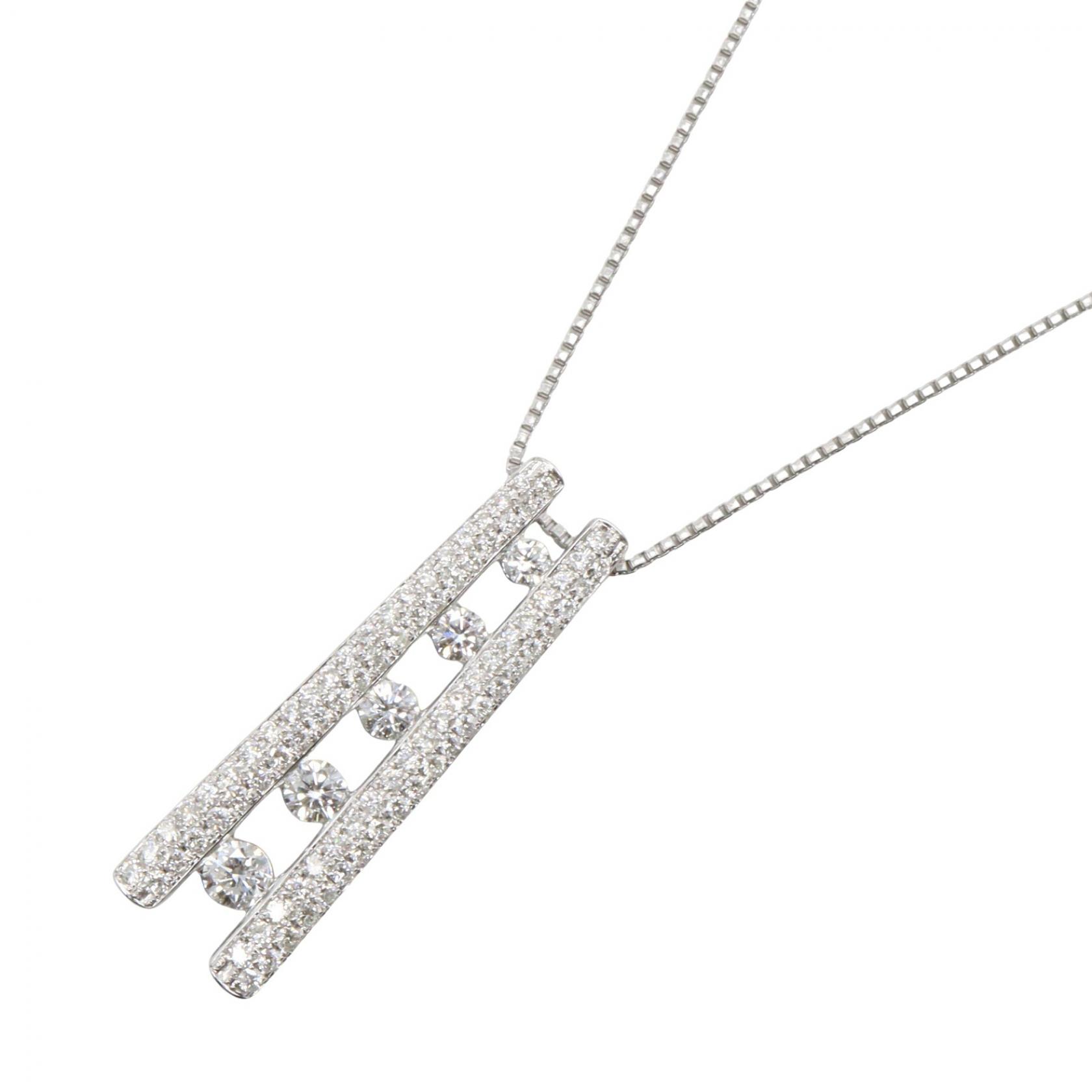 ≪10%OFFクーポン 7/19 20時~7/26 9:59≫ジュエリー JEWELRY ダイヤモンド ネックレス ネックレス ジュエリー Pt900プラチナ Pt850プラチナ ダイヤモンド レディース シルバー系 / クリア系 ダイヤ 8.1g 【中古】|Mike Museum
