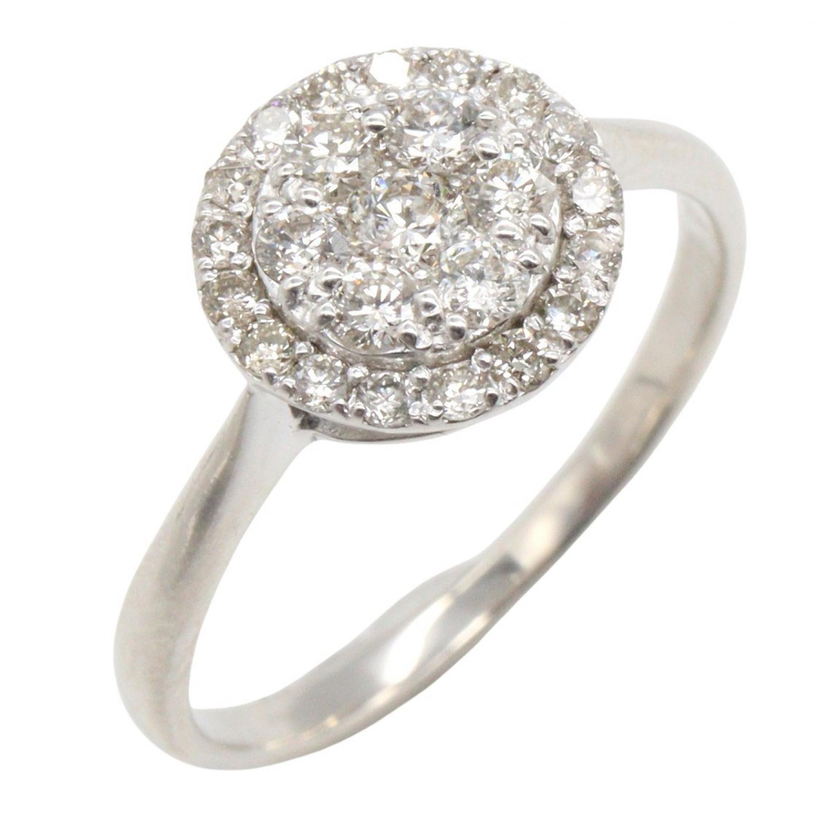 【ポイント5倍／～4/10(金)23:59】ジュエリー JEWELRY ダイヤモンド リング リング・指輪 ジュエリー K18WG（ホワイトゴールド） ダイヤモンド レディース シルバー系 / クリア系 ﾀﾞｲﾔ 2.2g 【中古】