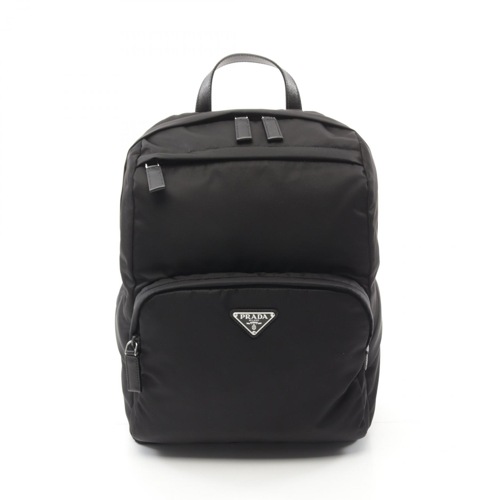 【15%OFFクーポン対象】プラダ PRADA RE-NYLON TESSUTO リュックサック バックパック バッグ ナイロン サフィアーノレザー メンズ ブラック系 2VZ1042DMGF0002 【新品】