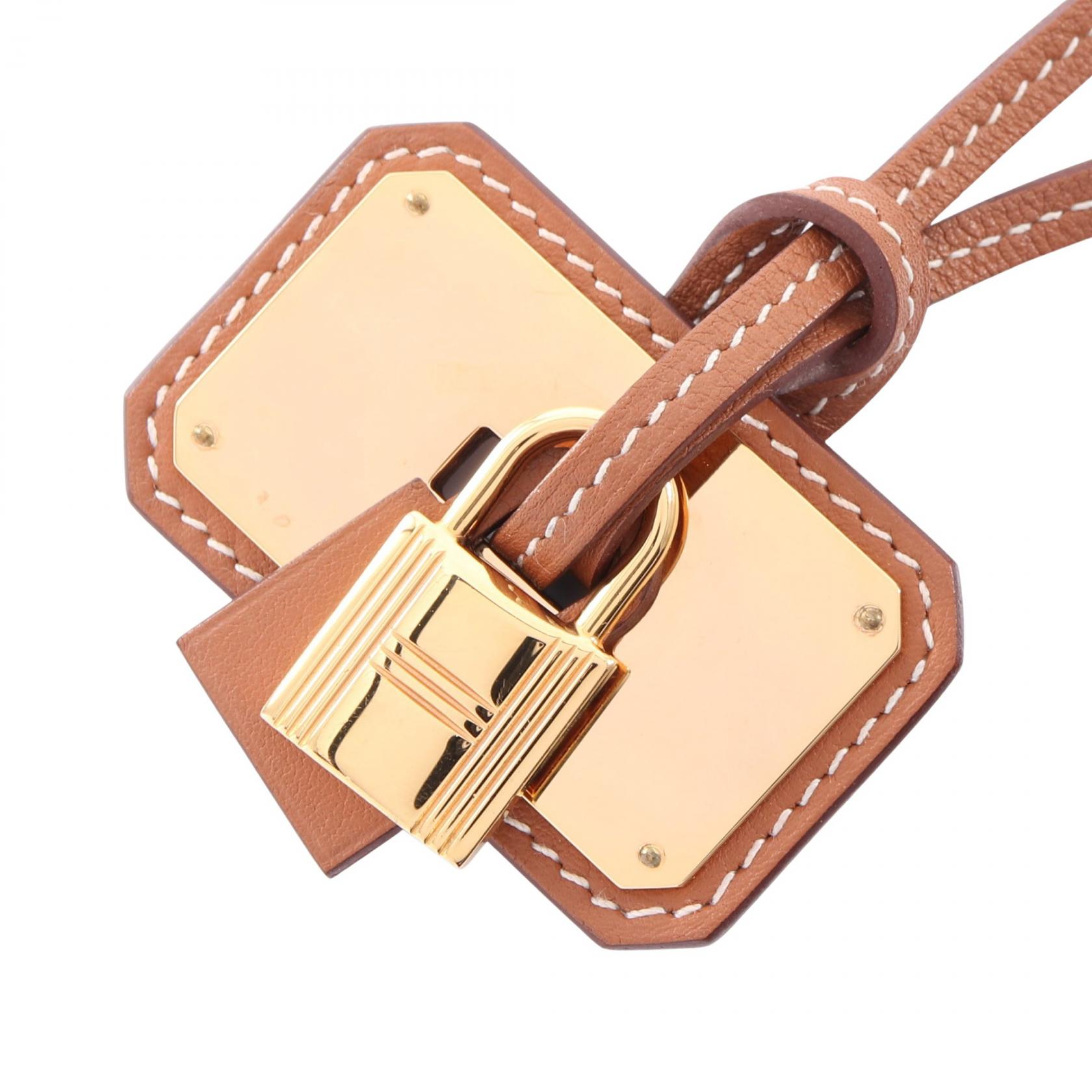 《全品5%クーポン×P5倍》エルメス HERMES オーケリーGM ネックレス ジュエリー GP（ゴールドメッキ） レザー ヴォースイフト レディース ブラウン系 / ゴールド系 【中古】