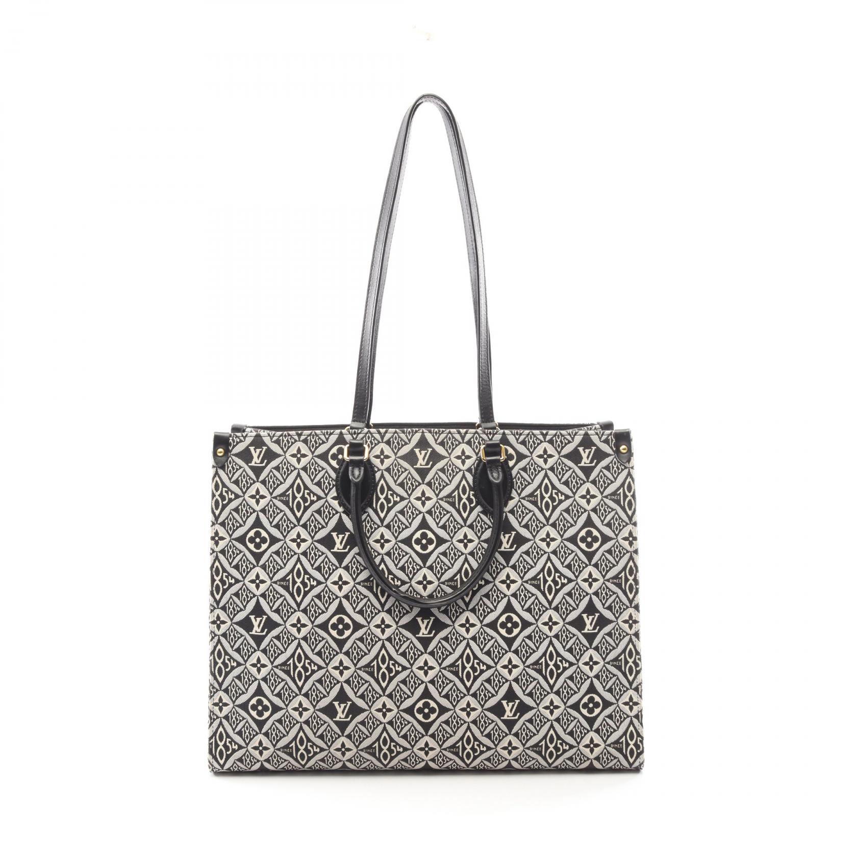 【SALE／2万円OFFクーポン】ルイ・ヴィトン LOUIS VUITTON オンザゴー GM Since 1854 トートバッグ バッグ キャンバス レザー モノグラム・ジャガード レディース グレー系 / ブラック系 M57207 【中古】