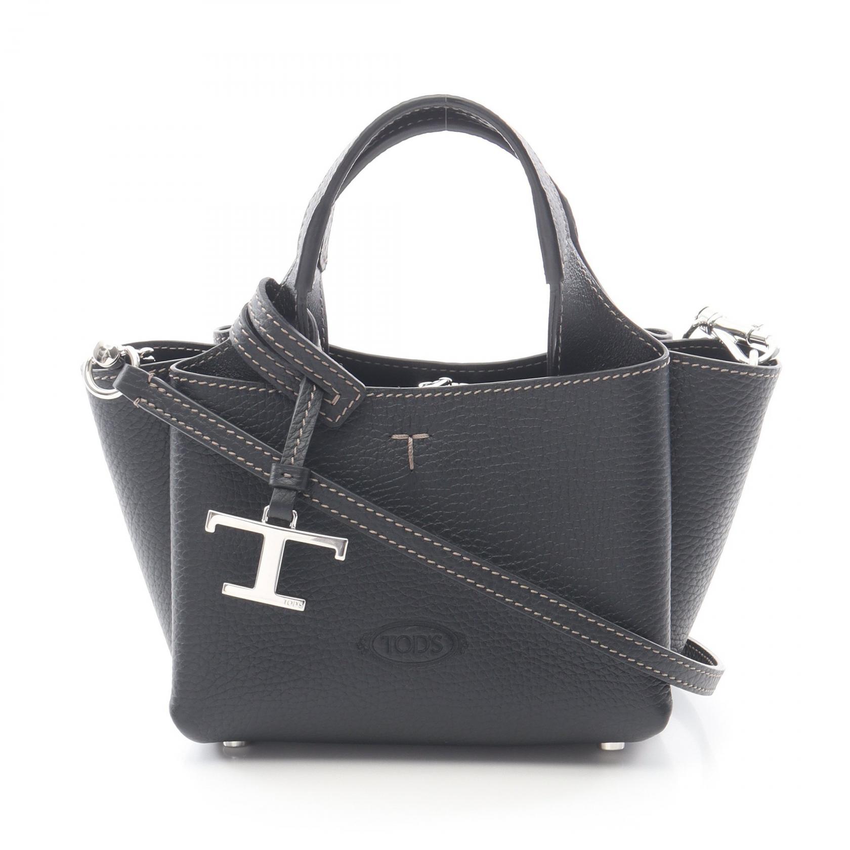 ≪15%OFFクーポン 7/19 20時~7/26 9:59≫トッズ TOD'S Tタイムレス マイクロ ハンドバッグ バッグ レザー レディース ブラック系 XBWAPAFL000QRIB999 【中古】|Mike Museum