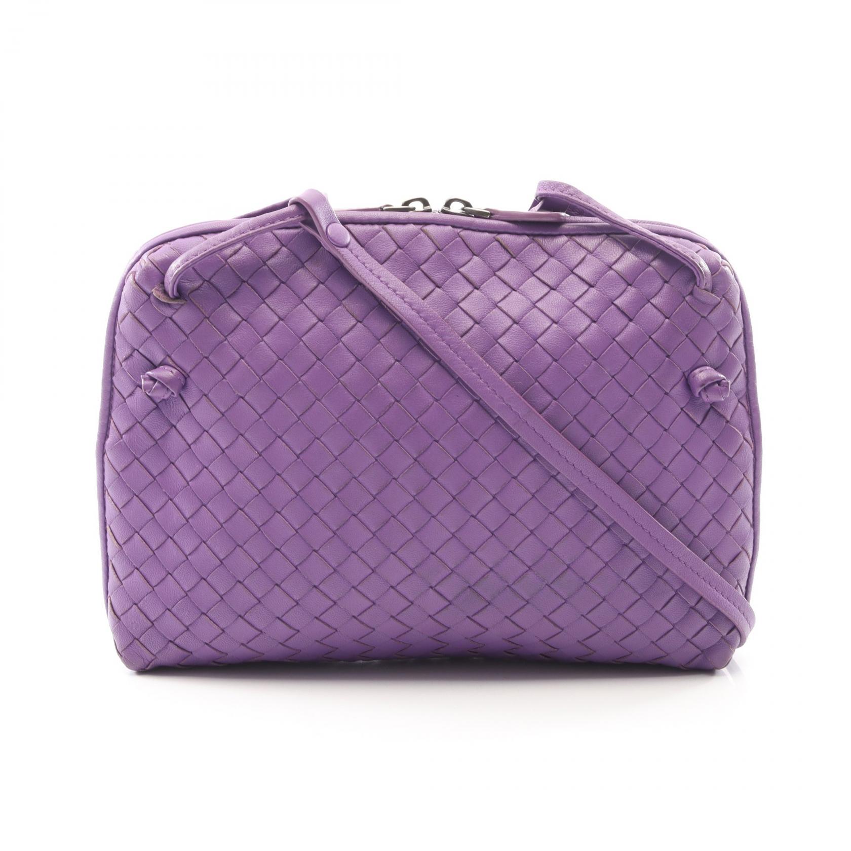 【SALE／1万円OFFクーポン】ボッテガヴェネタ BOTTEGA VENETA ノディーニ イントレチャート ショルダーバッグ バッグ レザー レディース パープル系 【中古】