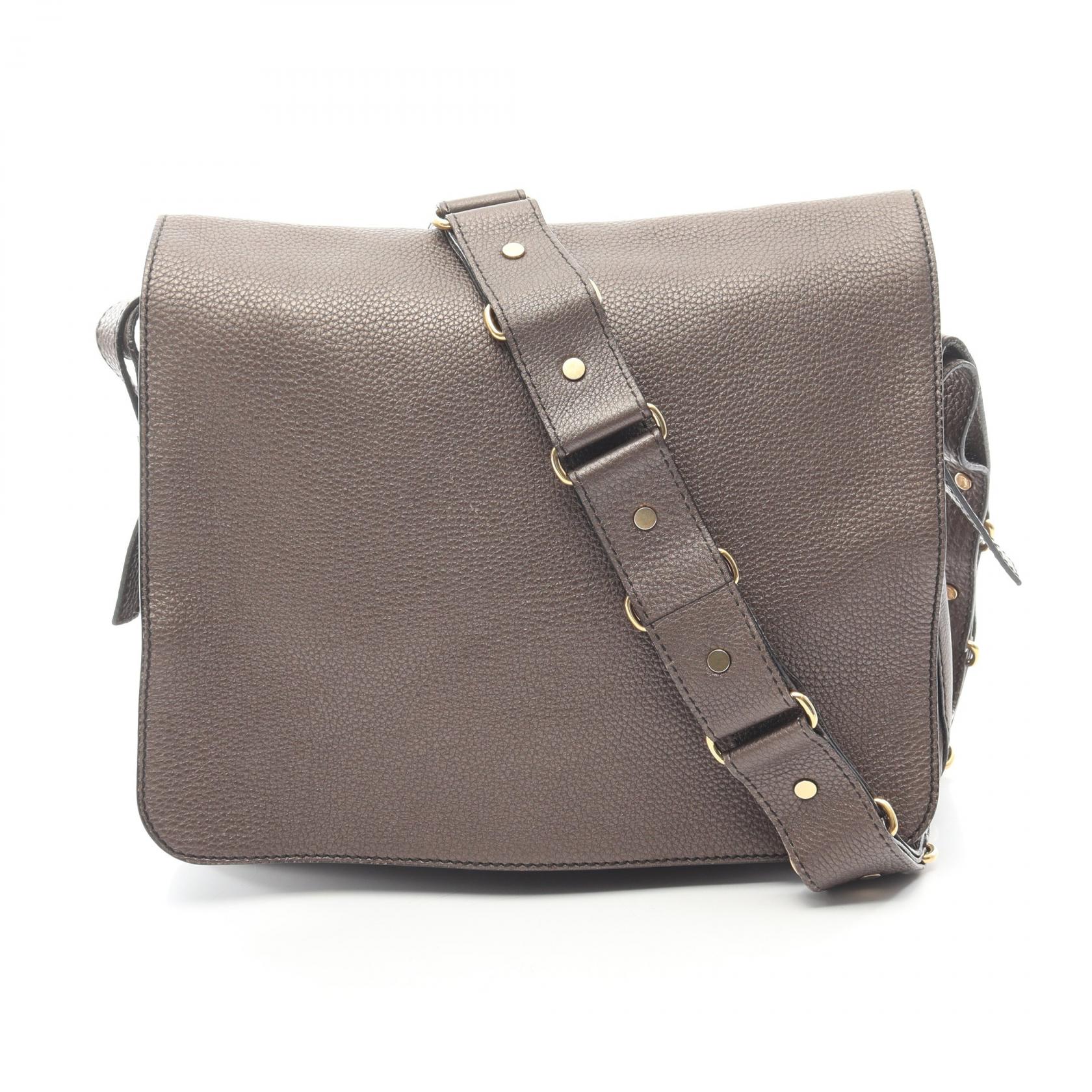 セリーヌ CELINE メッセンジャーバッグ ショルダーバッグ バッグ レザー レディース ブラウン系 【中古】