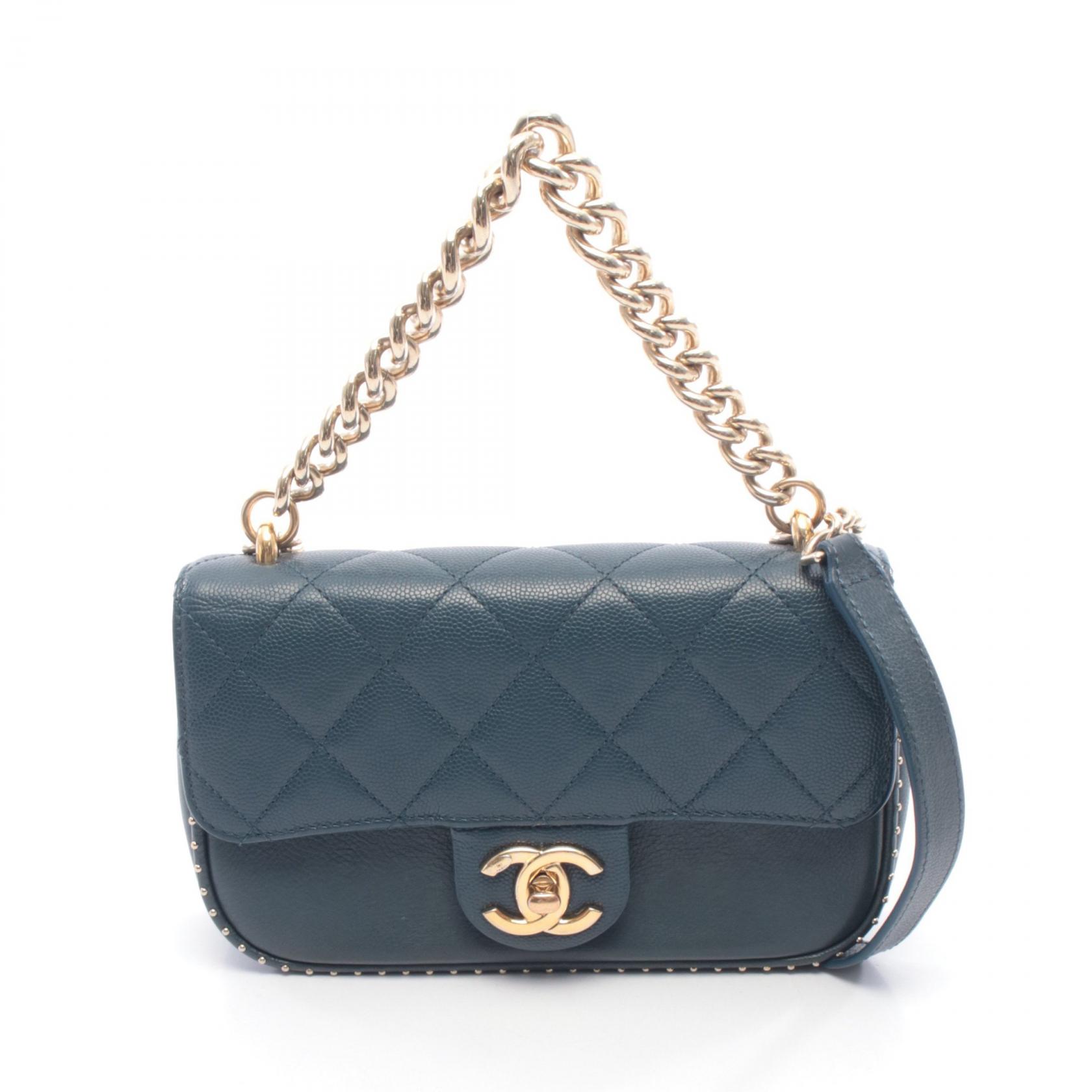 シャネル CHANEL マトラッセ ショルダーバッグ バッグ レザー グレインドカーフレザー レディース ネイビー系 【中古】｜Mike Museum