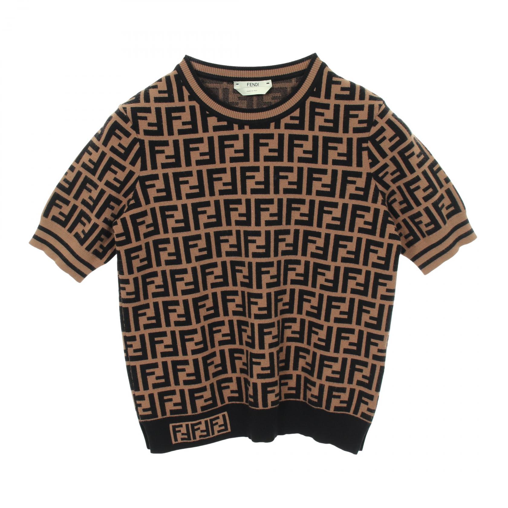 ≪10%OFFクーポン 7/19 20時～7/26 9:59≫フェンディ FENDI ズッカ ニット 衣料品 トップス レーヨン レディース ブラウン系 / ブラック系 【中古】｜Mike Museum