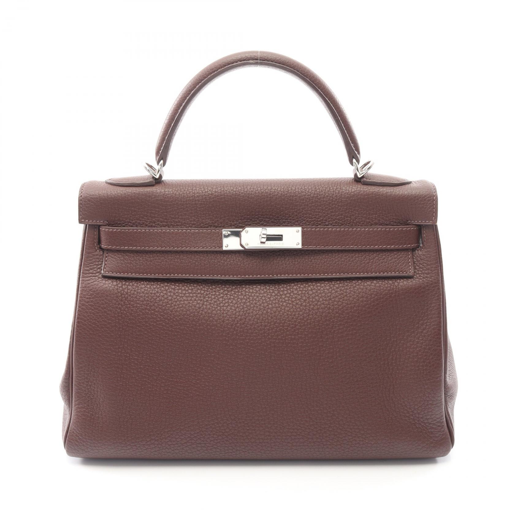 【15%OFFクーポン対象】エルメス HERMES ケリー32 ハンドバッグ バッグ レザー トリヨンクレマンス レディース ブラウン系 028488CK 【中古】