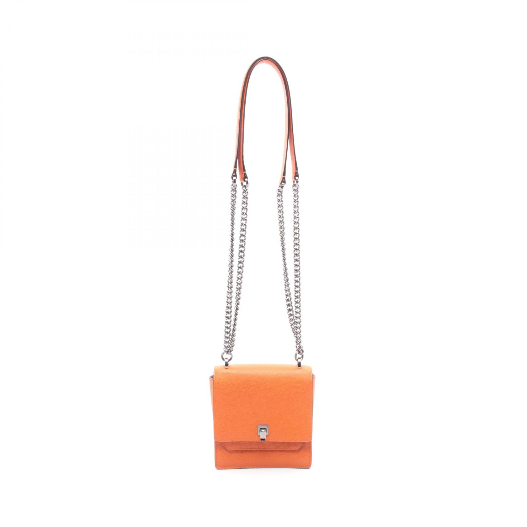 ≪15%OFFクーポン 7/19 20時~7/26 9:59≫ヴァレクストラ Valextra スプリッツァ スモール ショルダーバッグ バッグ レザー レディース オレンジ系 【中古】|Mike Museum