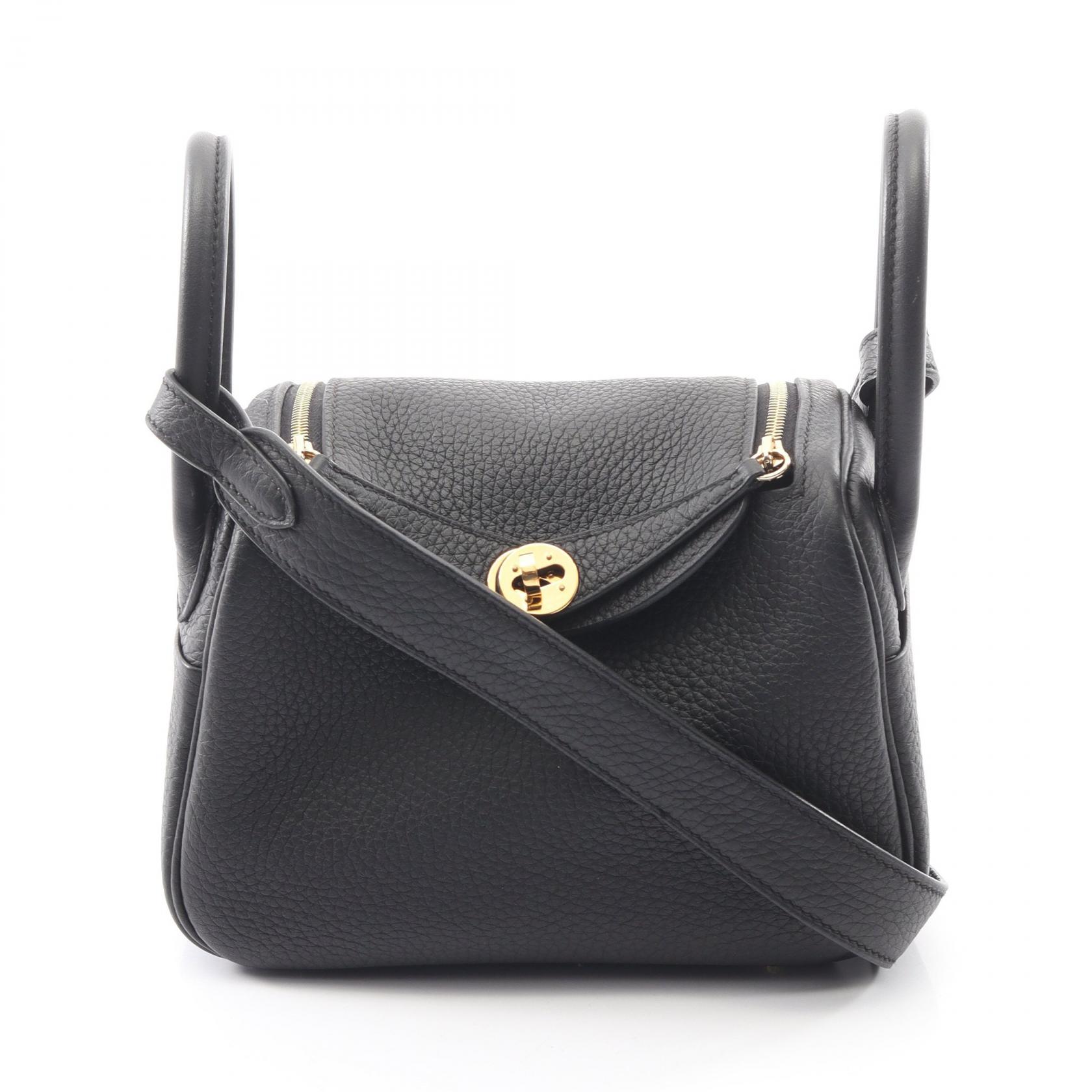 【SALE／10%OFFクーポン】エルメス HERMES リンディ ミニ ショルダーバッグ バッグ レザー トリヨンクレマンス レディース ブラック系 【中古】