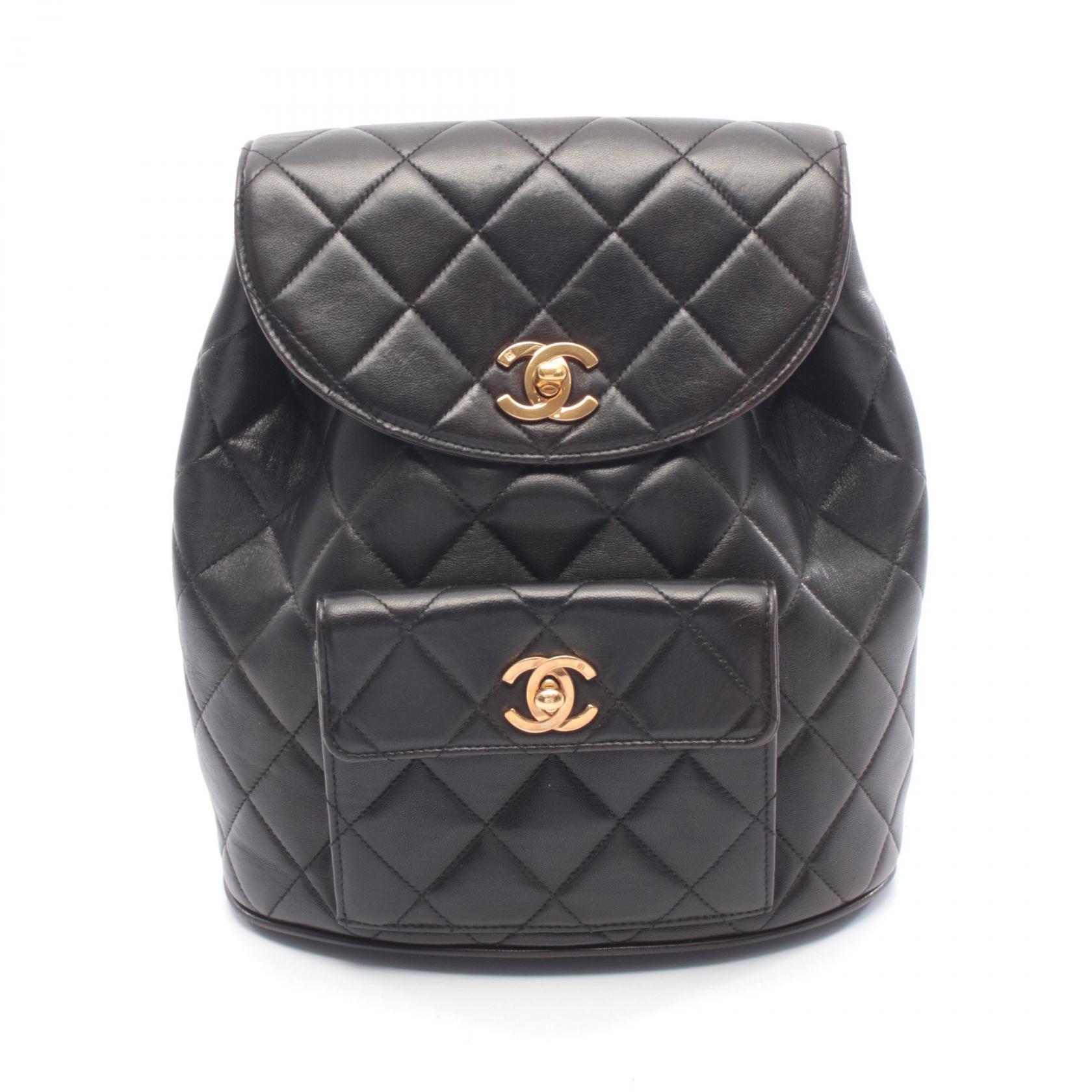 【SALE／10%OFFクーポン】シャネル CHANEL マトラッセ リュックサック バックパック バッグ ラムスキン（羊革） レディース ブラック系 【中古】