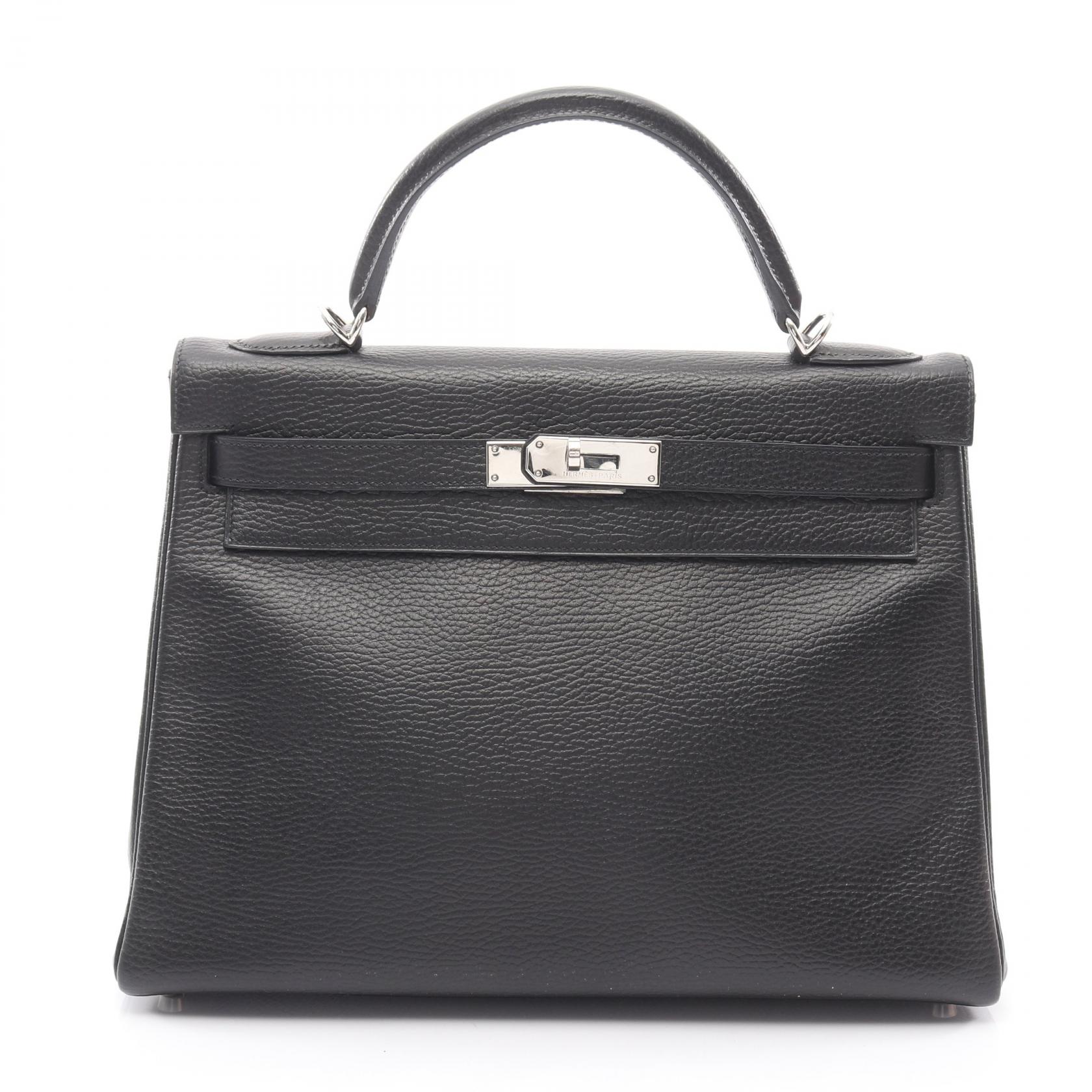 【SALE／10%OFFクーポン】エルメス HERMES ケリー32 ハンドバッグ バッグ レザー アルデンヌ アルデンヌ レディース ブラック系 【中古】