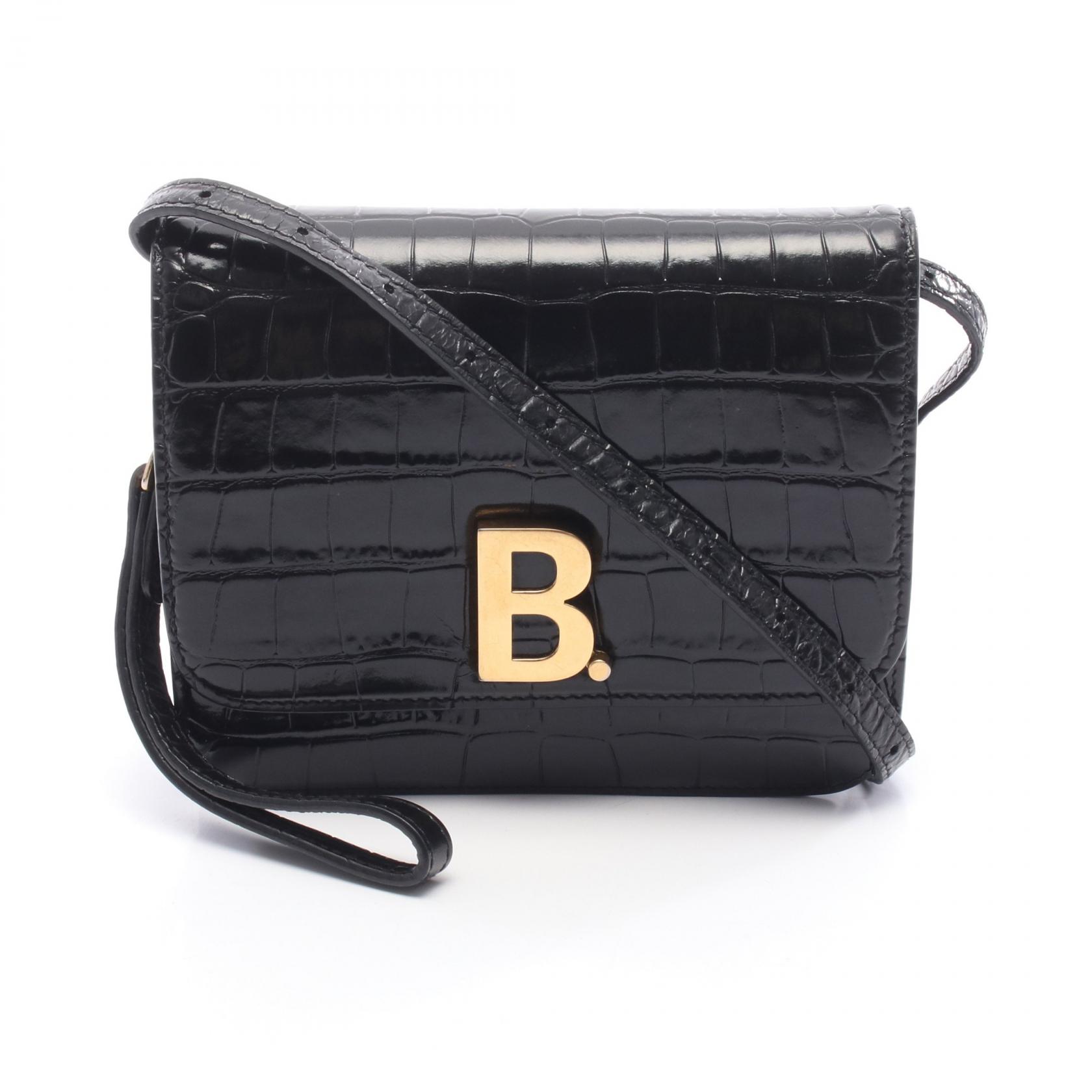 【SALE／1万円OFFクーポン】バレンシアガ BALENCIAGA B. ビードット ショルダーバッグ バッグ パテントレザー レディース ブラック系 618156 【中古】