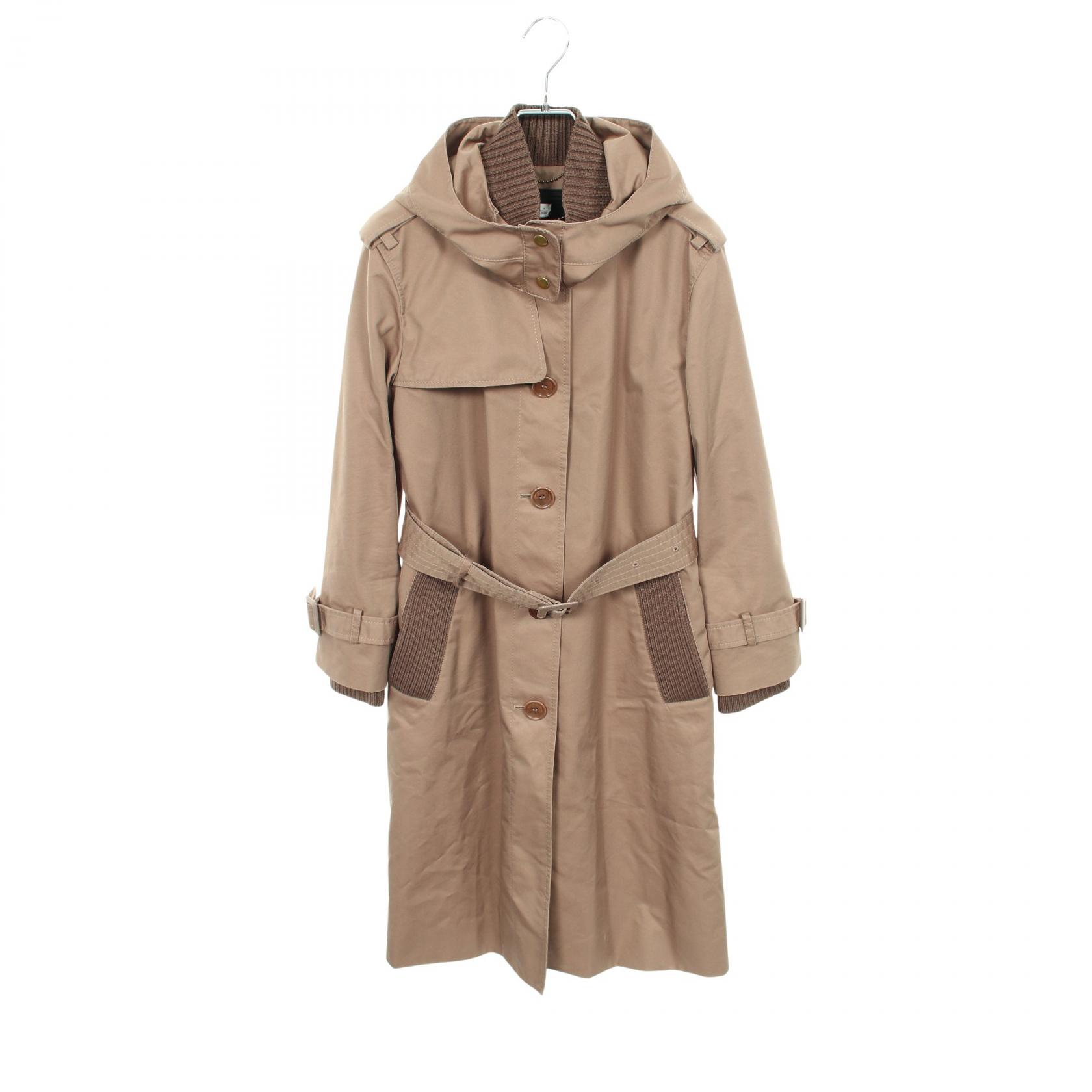 コーチ COACH フーデッド トレンチ トレンチコート 衣料品 アウター コットン レディース グレー系 C6013 【中古】 23,430円