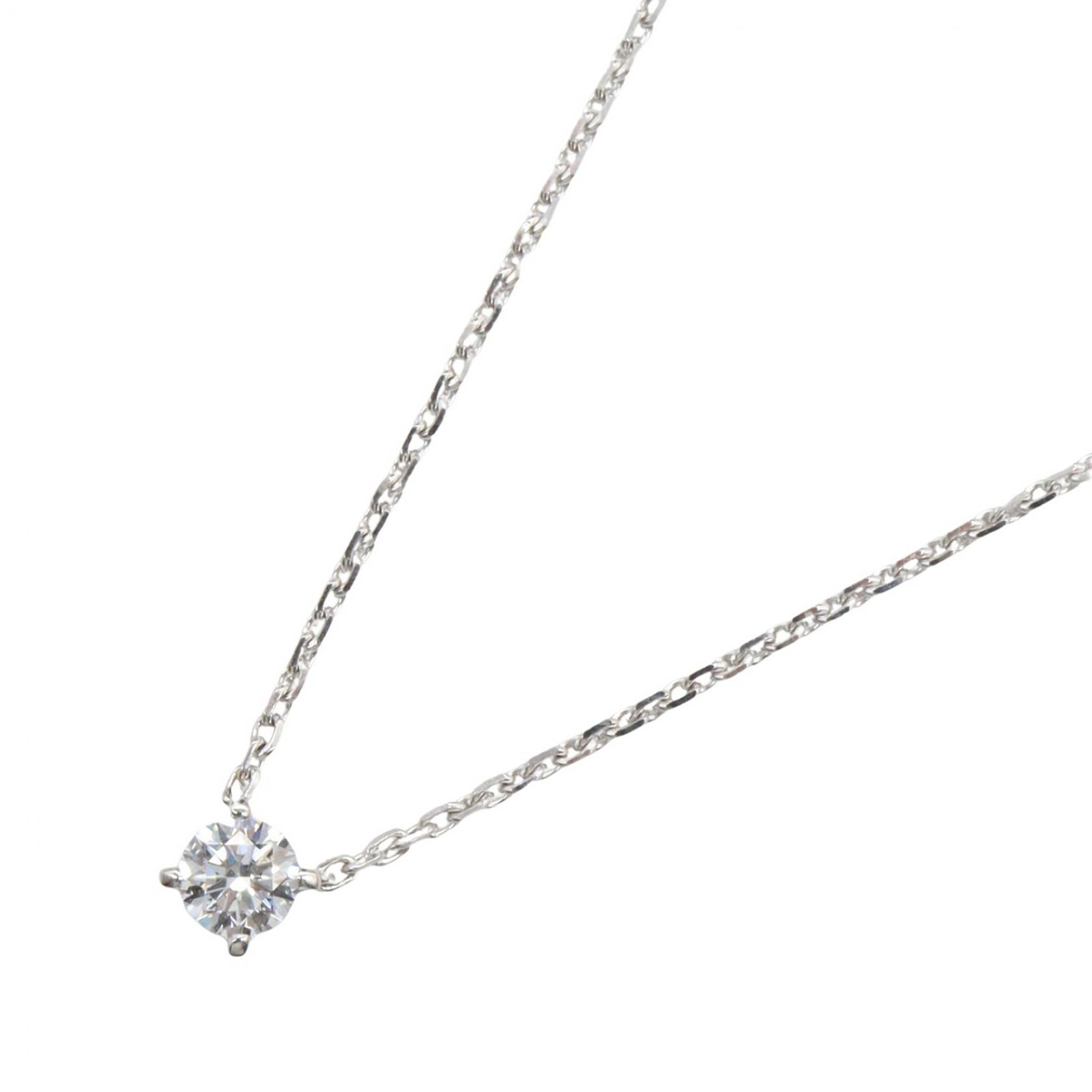 【SALE／1万円OFFクーポン】カルティエ CARTIER ソリティア ネックレス ネックレス ジュエリー K18WG（ホワイトゴールド） ダイヤモンド レディース シルバー系 / クリア系 【中古】