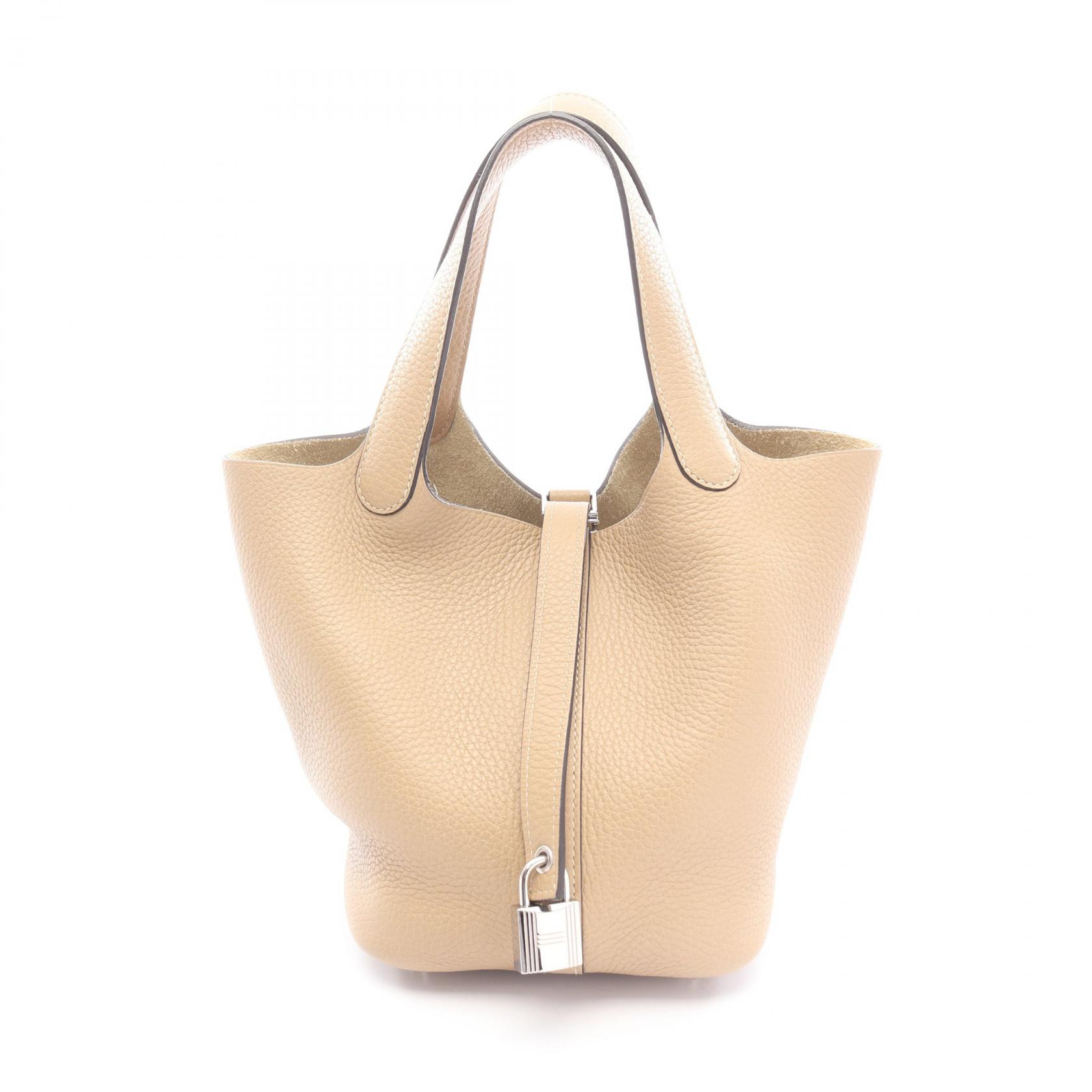≪15%OFFクーポン 7/19 20時~7/26 9:59≫エルメス HERMES ピコタンロックPM ハンドバッグ バッグ レザー トリヨンクレマンス トリヨンクレマンス レディース ベージュ系 【中古】|Mike Museum
