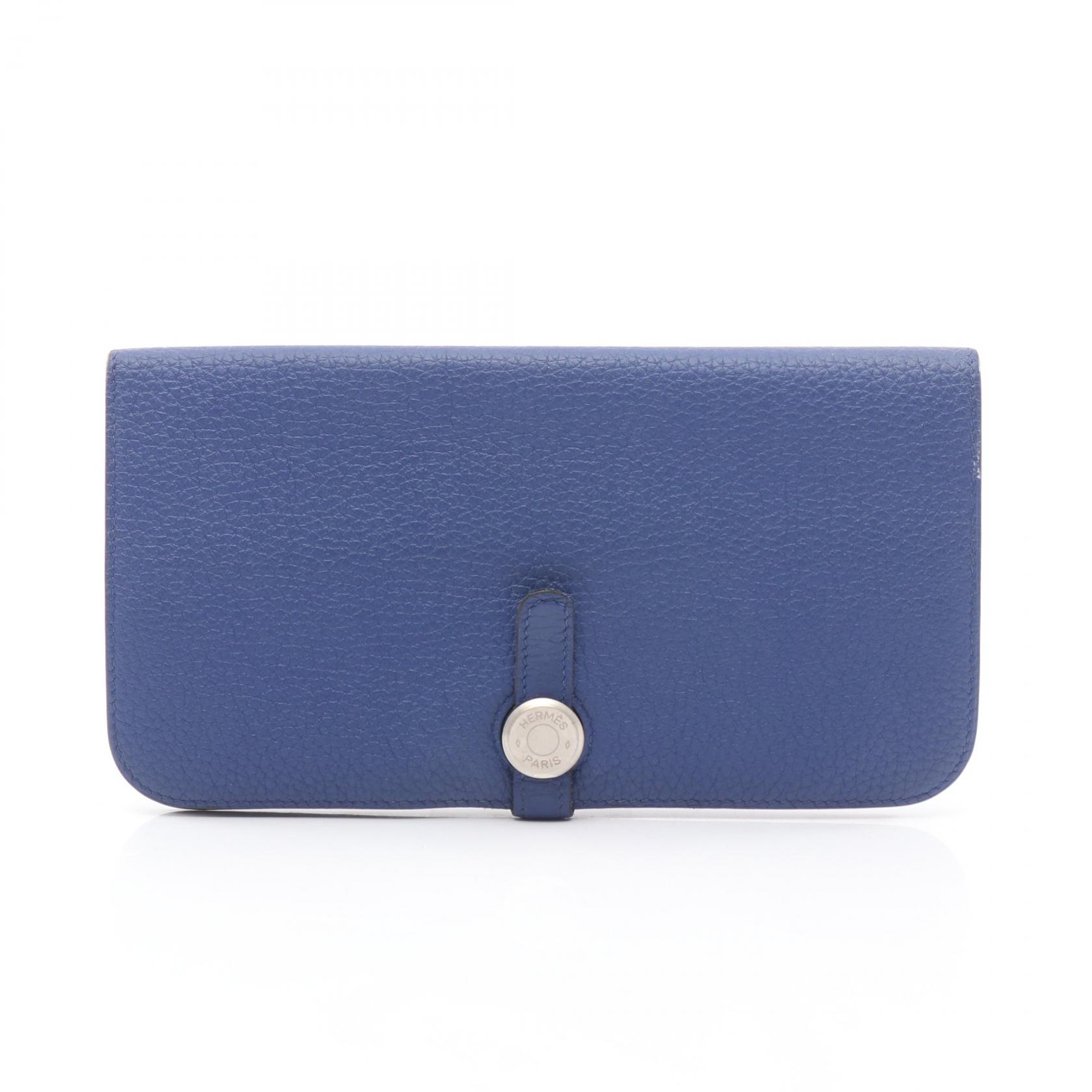 ≪10%OFFクーポン 7/19 20時~7/26 9:59≫エルメス HERMES ドゴンロング 二つ折り長財布 財布 レザー トゴ トゴ レディース ブルー系 061200CK 【中古】|Mike Museum