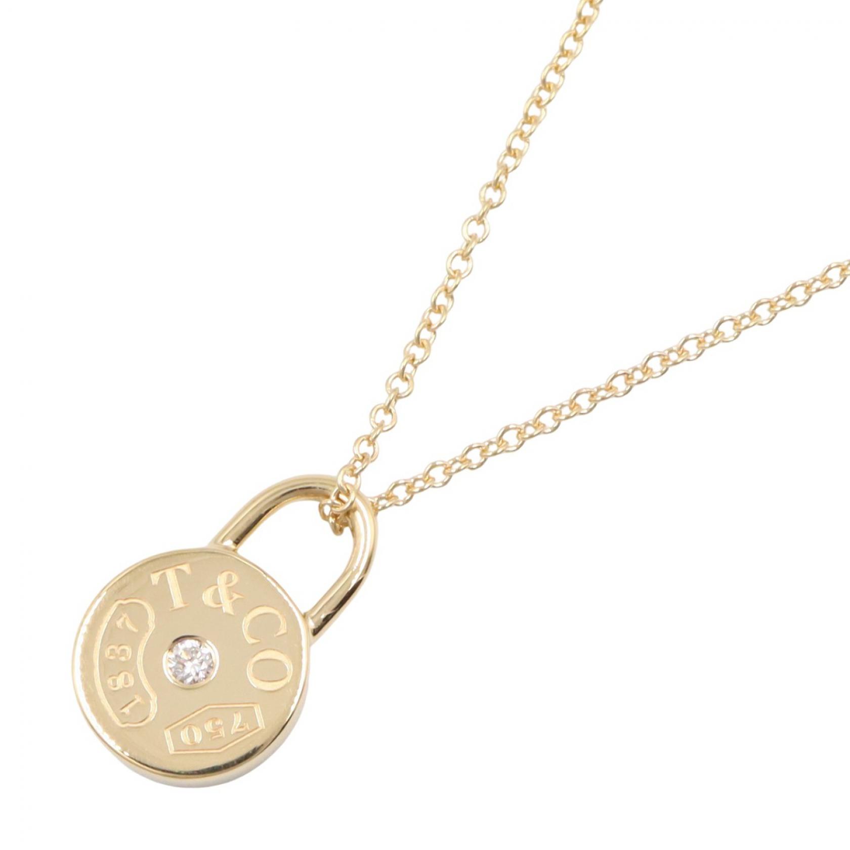 【15%OFFクーポン対象】ティファニー TIFFANY＆CO 1837ラウンドロック 1PD ネックレス ネックレス ジュエリー K18（イエローゴールド） ダイヤモンド レディース ゴールド系 / クリア系 【中古】