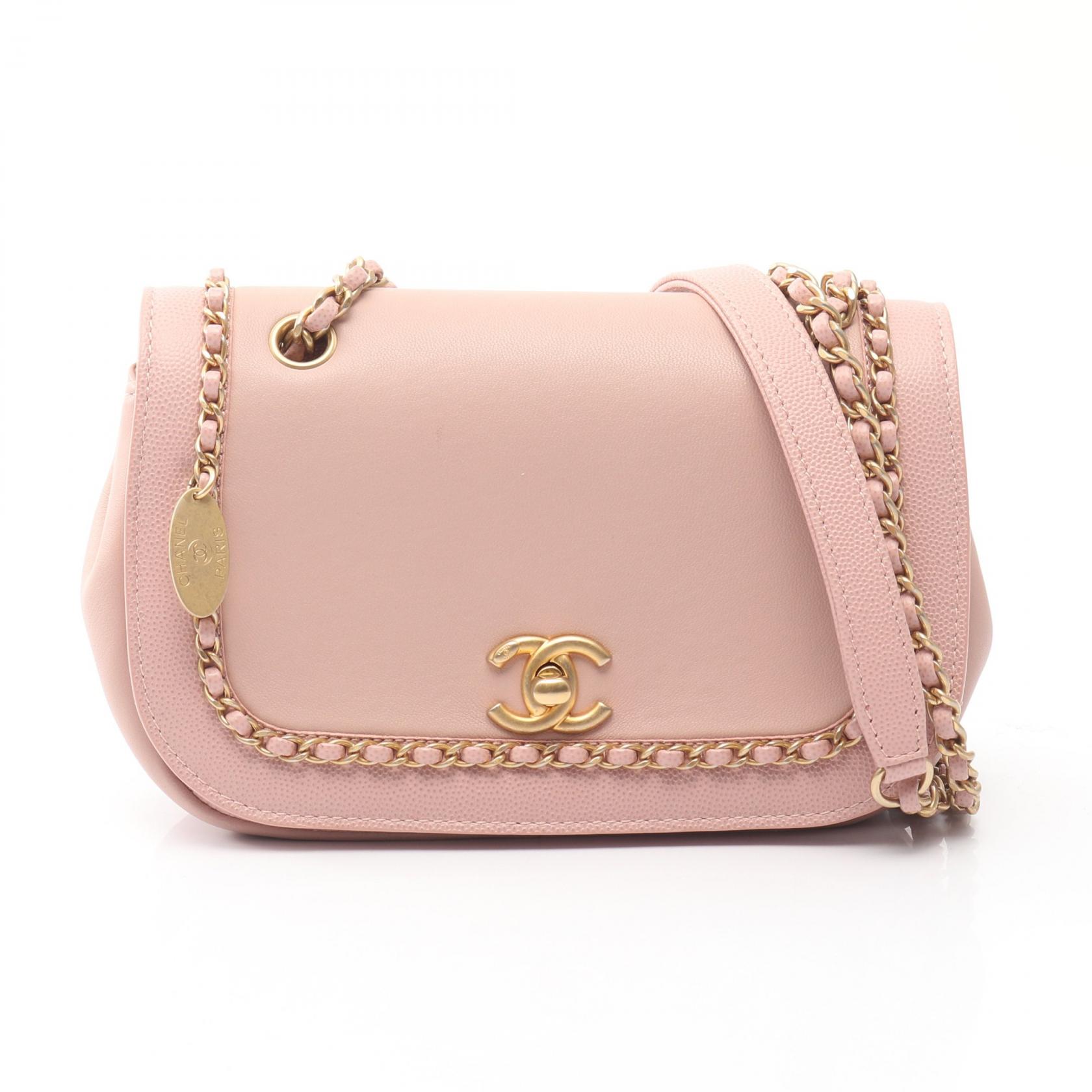 【SALE/10%OFFクーポン】シャネル CHANEL チェーンアラウンド フラップバッグ ショルダーバッグ バッグ ラムスキン(羊革) レディース ピンク系 AS0371 【中古】