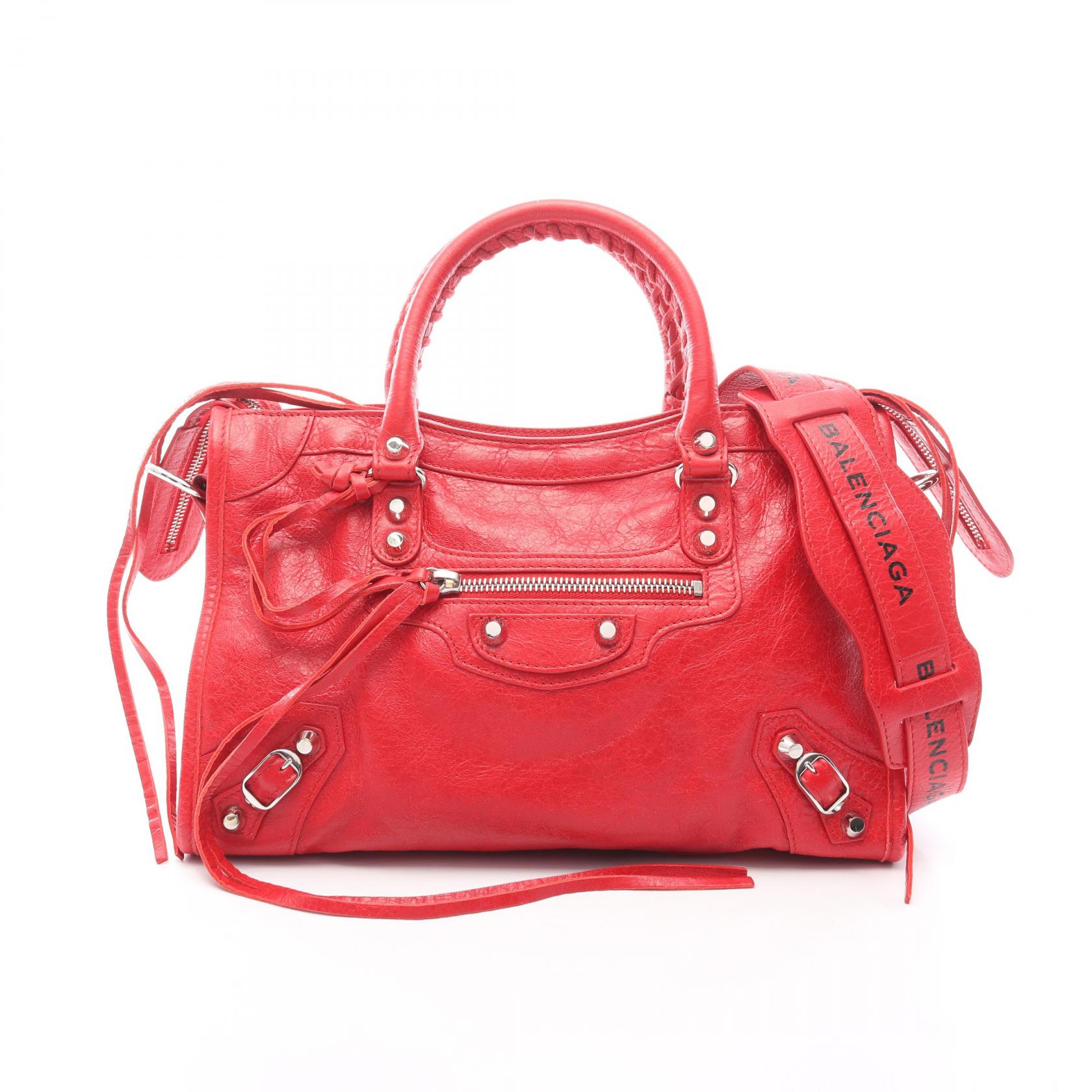 【15%OFFクーポン対象】バレンシアガ BALENCIAGA Le City Small ル シティ スモール 2WAY ハンドバッグ バッグ レザー レディース レッド系 8114422AA9S 【中古】